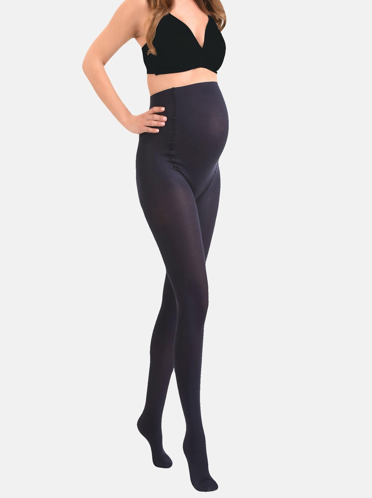 Duo Pack Collants de grossesse opaques confortables 60den - Bleu marine