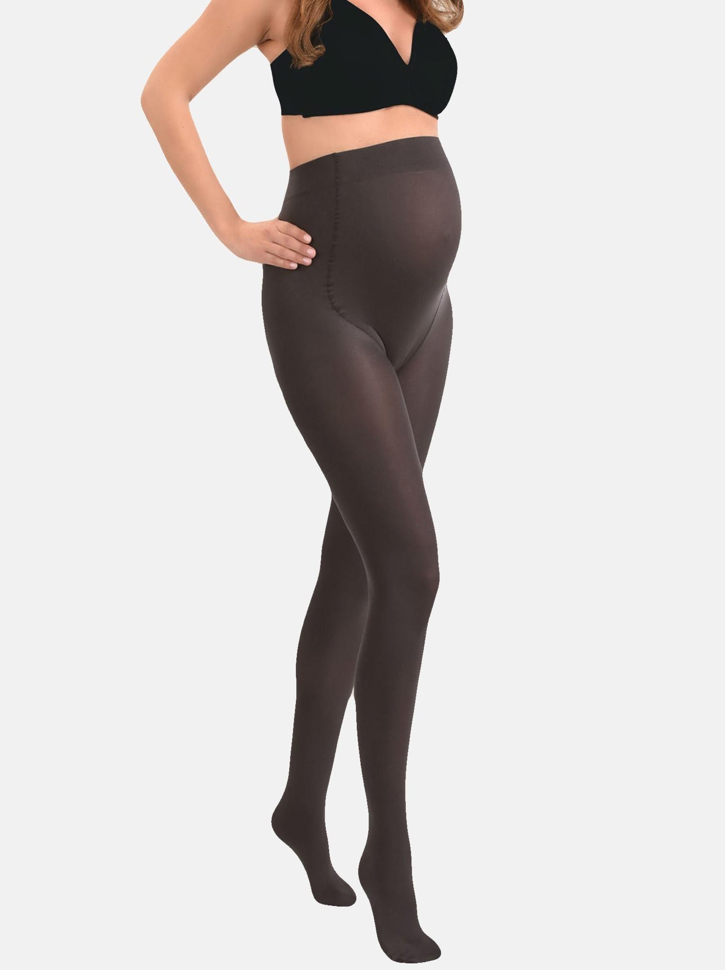Duo Pack Collants de grossesse opaques confortables 60den - Gris