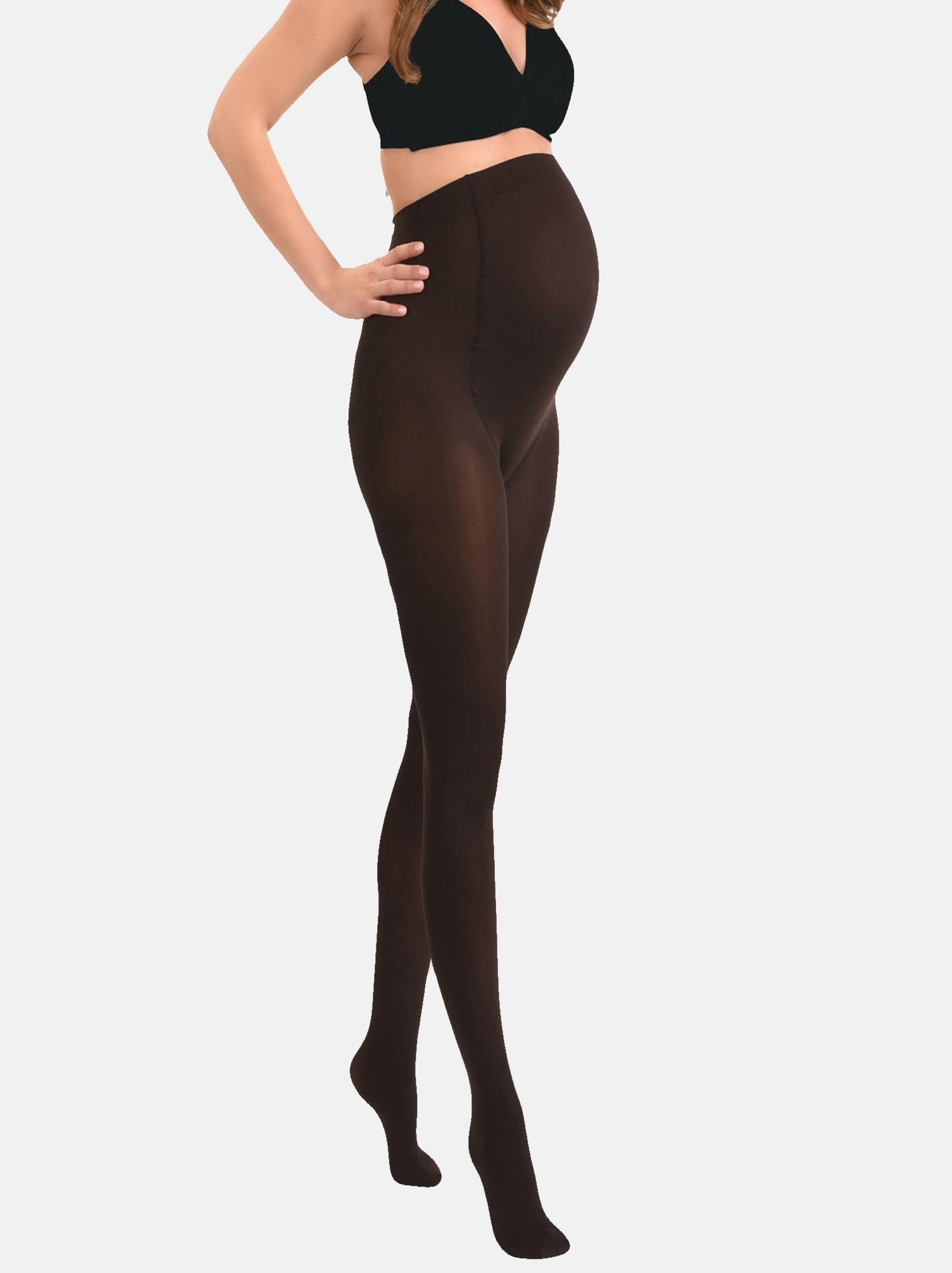 Duo Pack Collants de grossesse opaques confortables 60den - Marron
