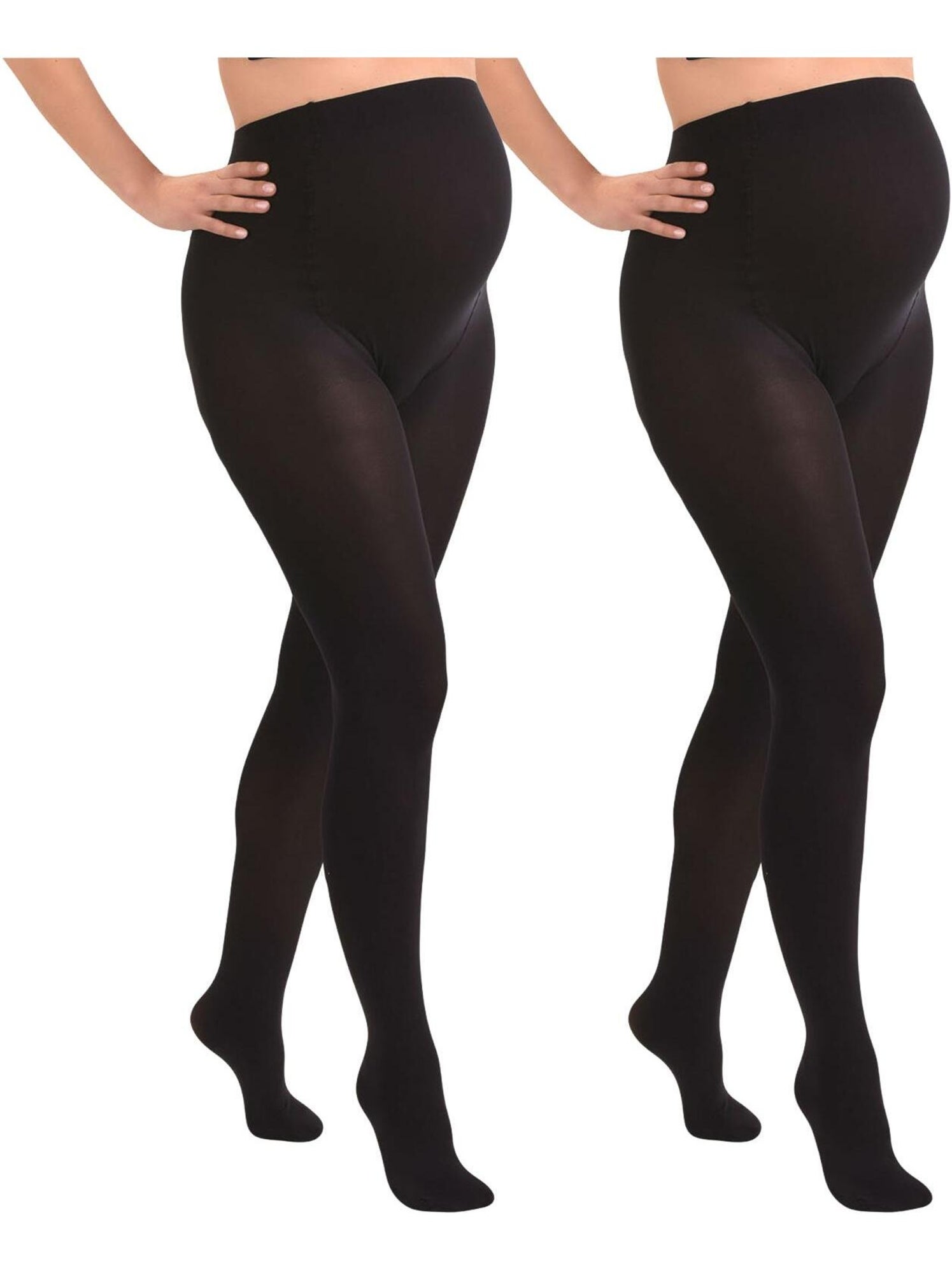 Duo Pack Collants de grossesse opaques confortables 60den - Noir