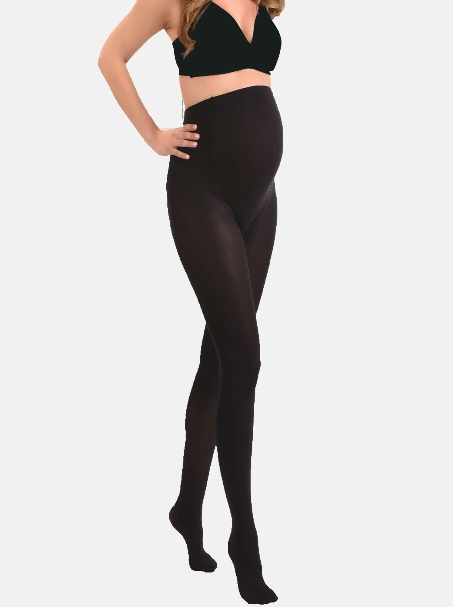 Duo Pack Collants de grossesse opaques confortables 60den - Noir