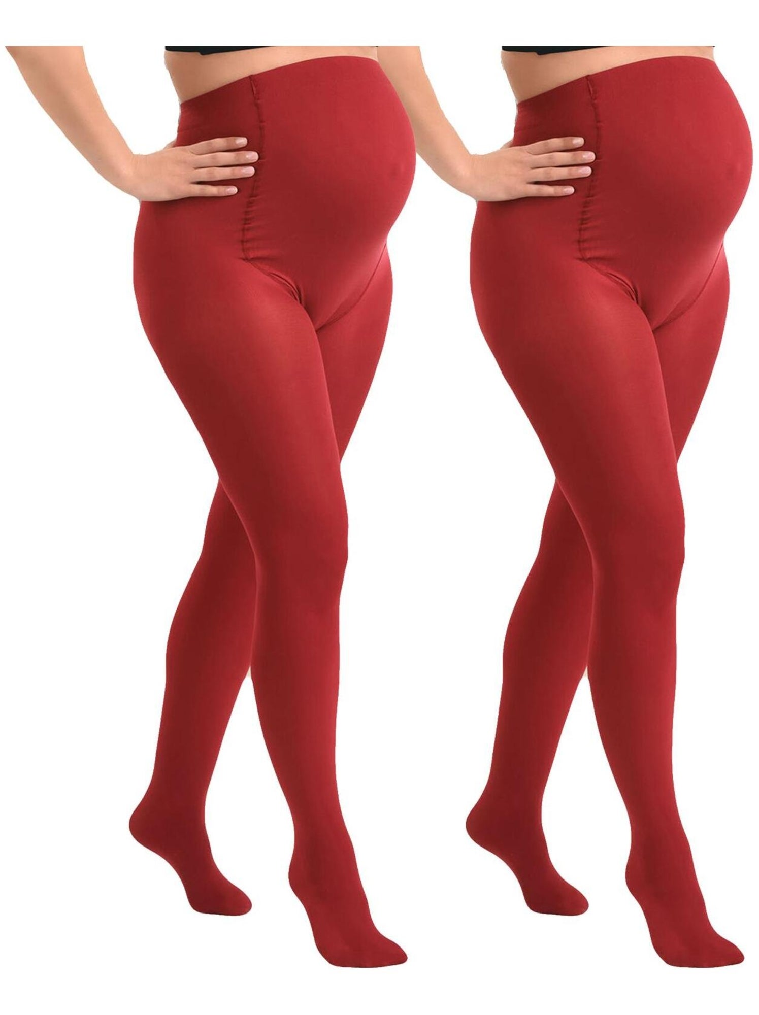 Duo Pack Collants de grossesse opaques confortables 60den - Rouge
