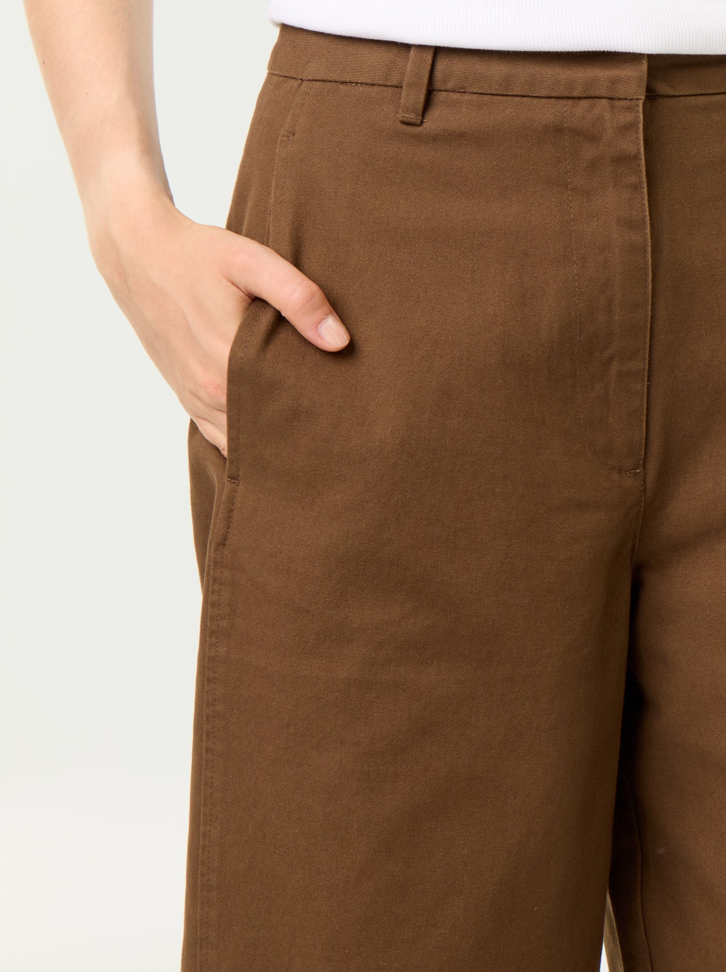 Pantalon large forme barrel - Marron