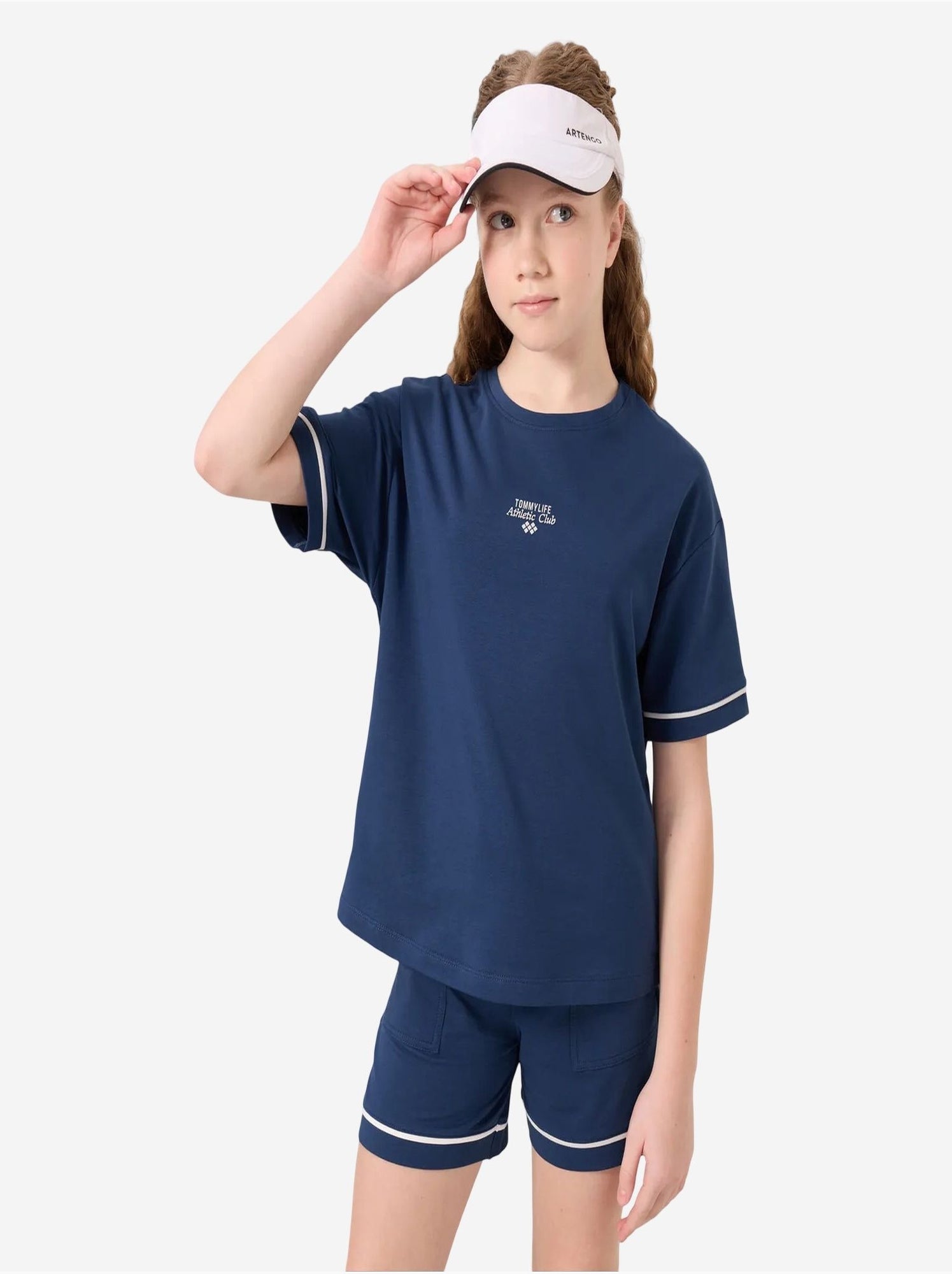 Ensemble de pyjama jeunesse en coton mélangé tommy - Bleu marine