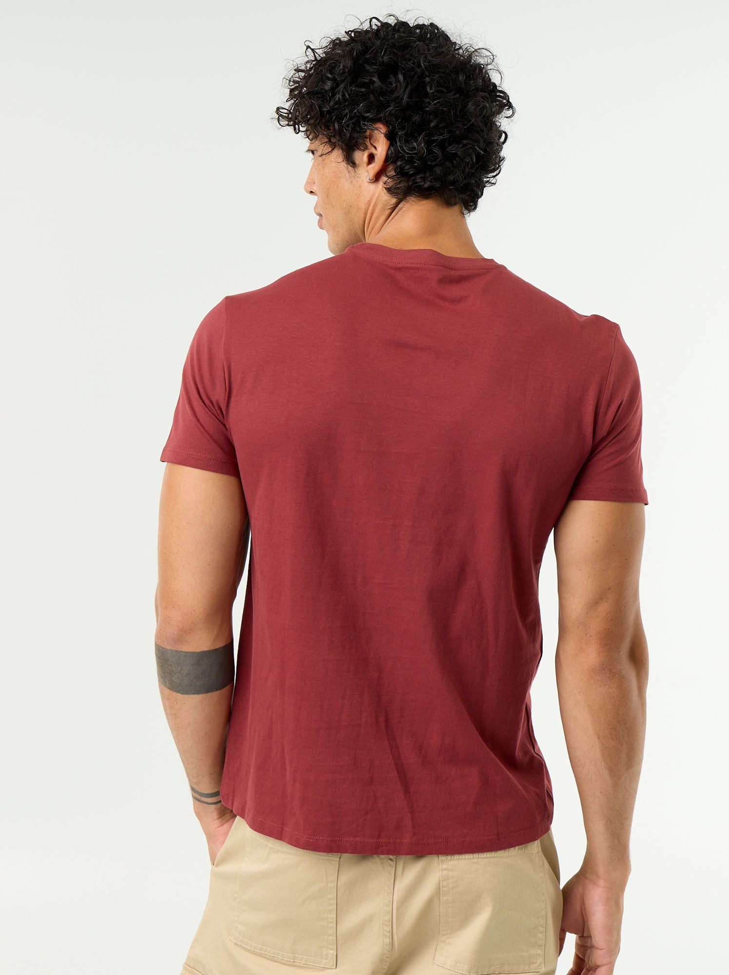 T-shirt imprimé fantaisie à manches courtes - Rouge
