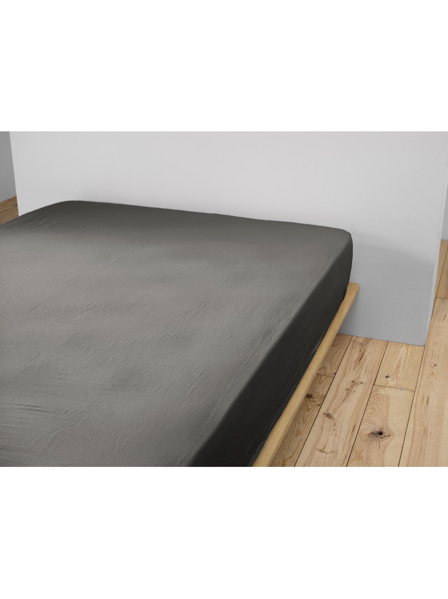 Drap-housse – double gaze de coton 125 g/m² – bonnet 30 cm - gaïa - Gris Granit