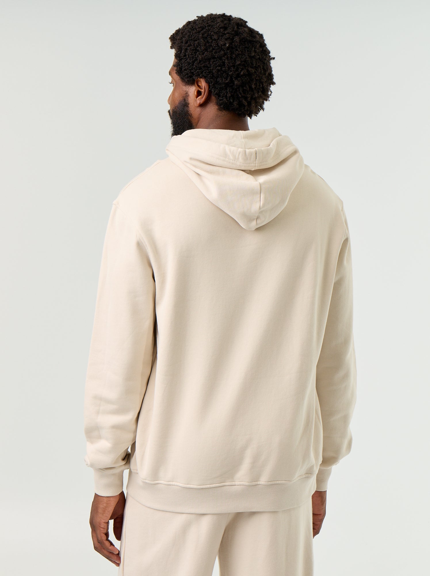 Sweat uni à capuche - Beige