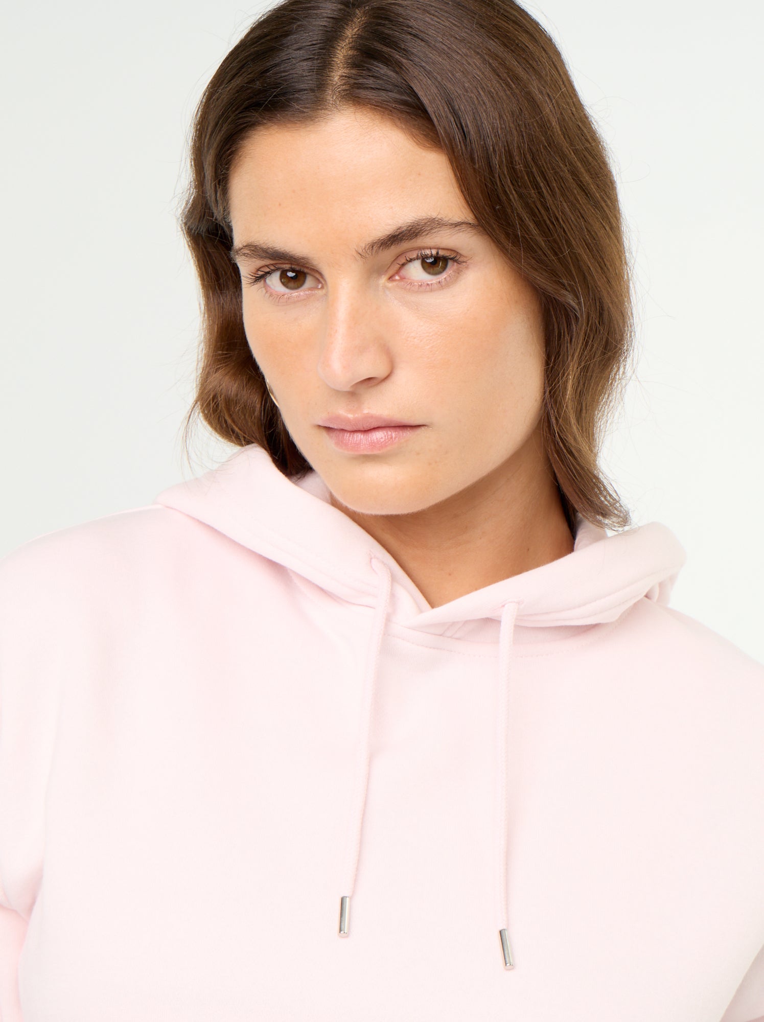 Sweat à capuche uni avec poche kangourou - Rose (FVQ66_4)