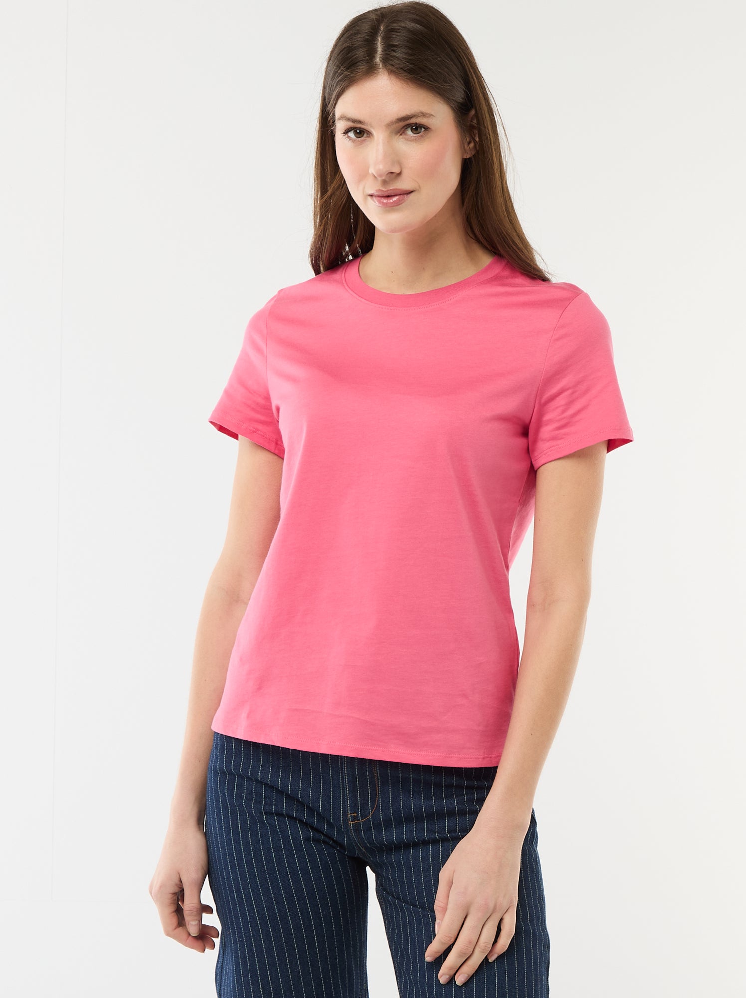 Tee-shirt en jersey manches courtes - Rose (ESW74_10)