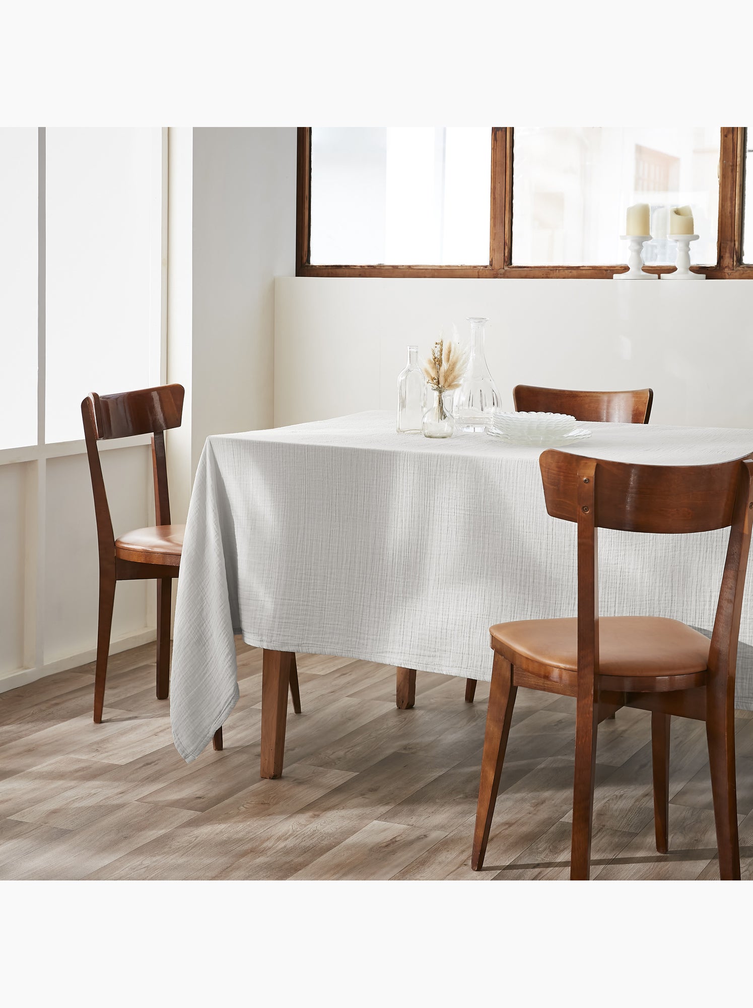 Nappe rectangulaire – double gaze de coton – gaïa - Gris nuage