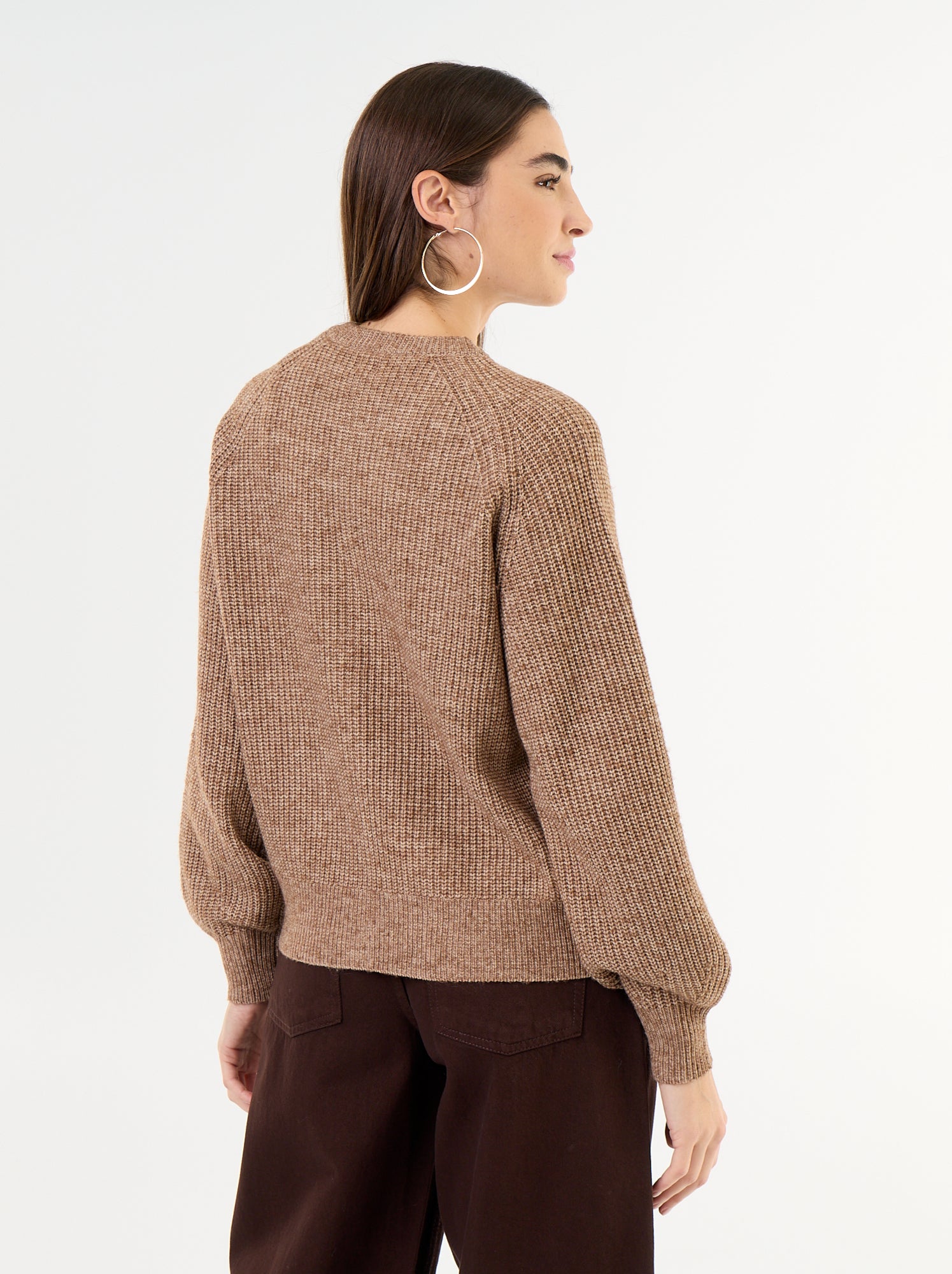 Gilet en maille grosse jauge - Beige