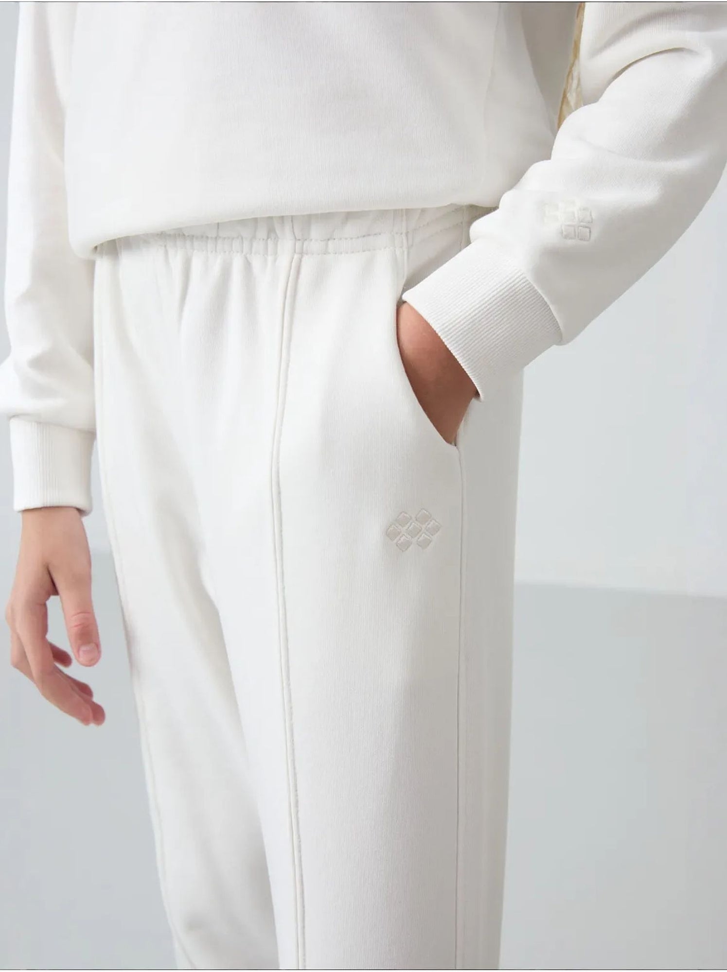 Ensemble de pyjama jeunesse en coton et polyester tommy - Blanc cassé