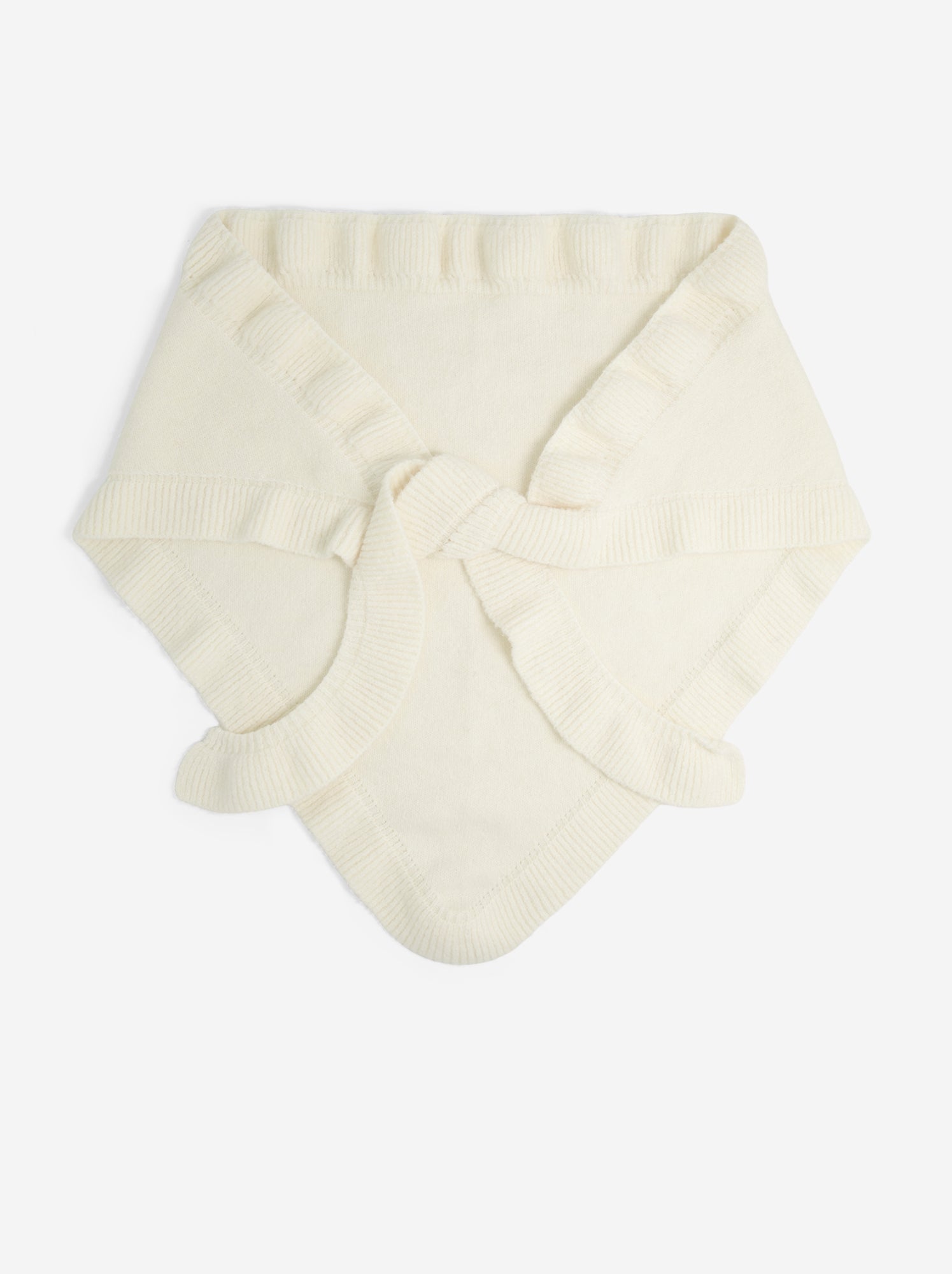 Echarpe en maille avec volants - Beige