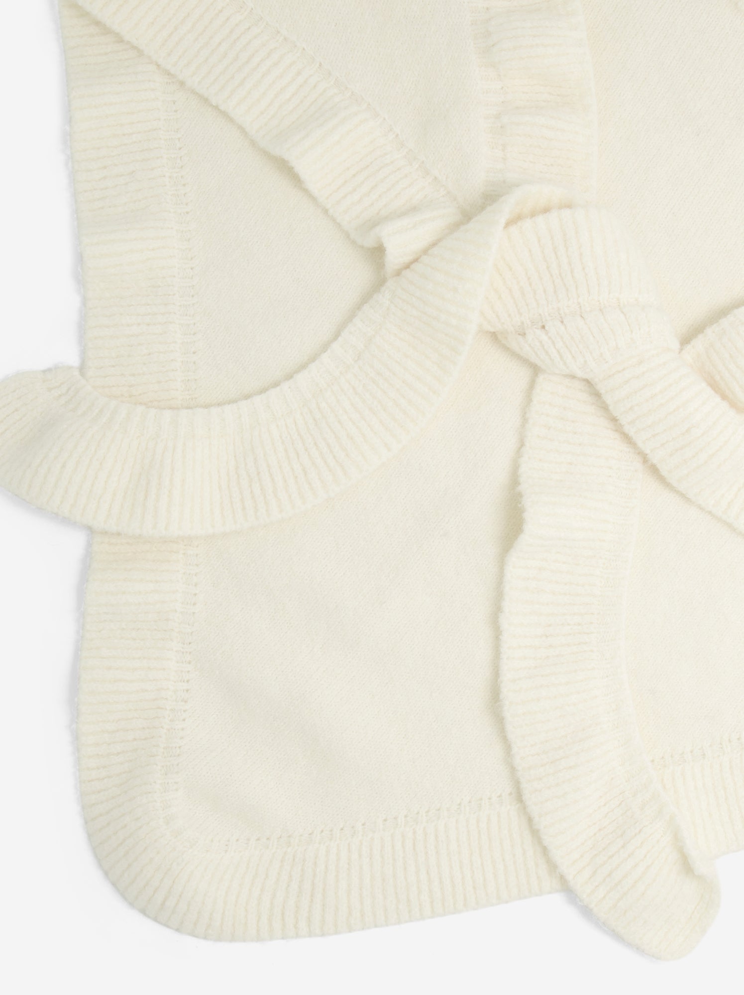 Echarpe en maille avec volants - Beige