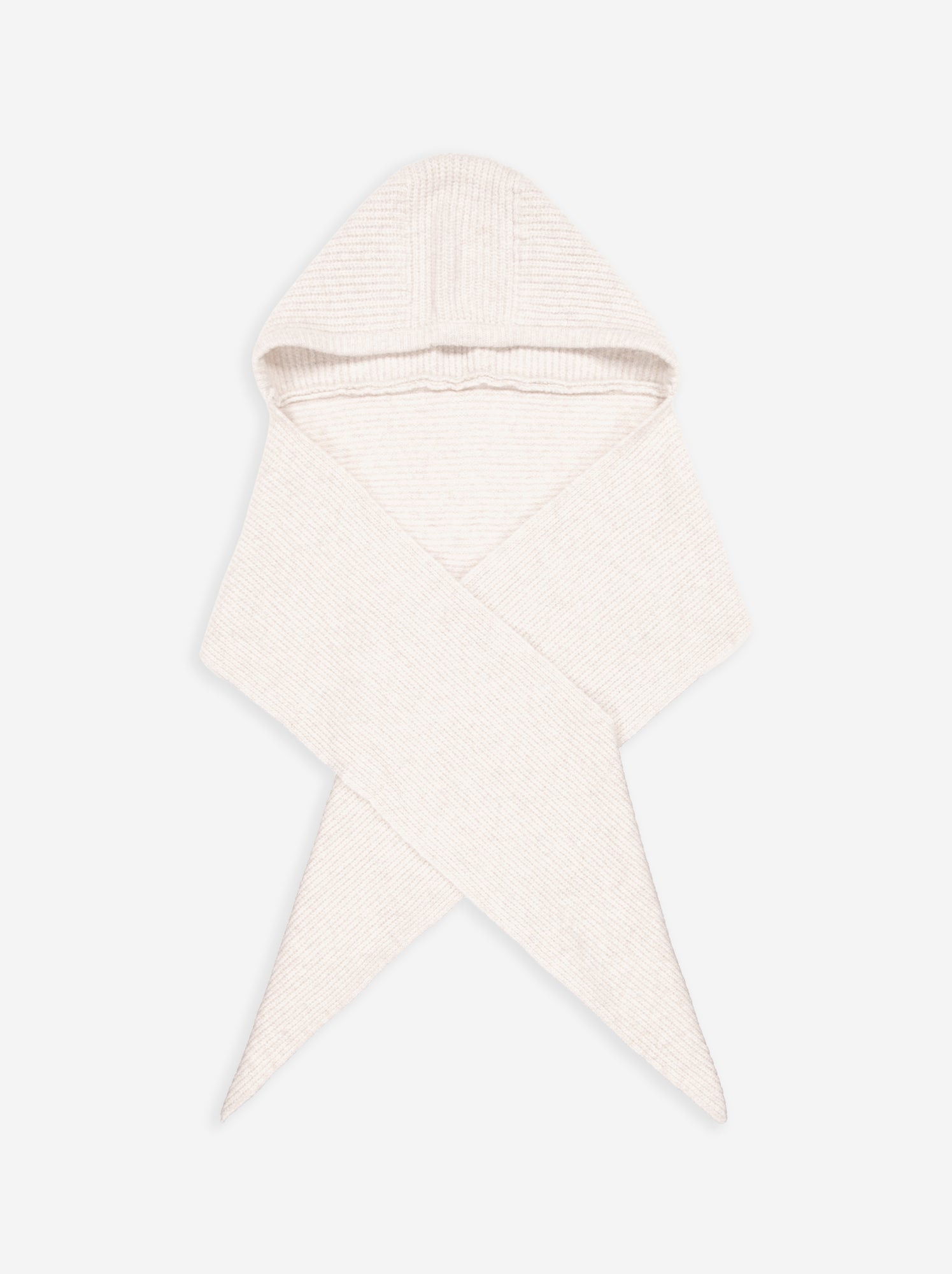 Echarpe en maille côtelée avec capuche intégrée - Beige
