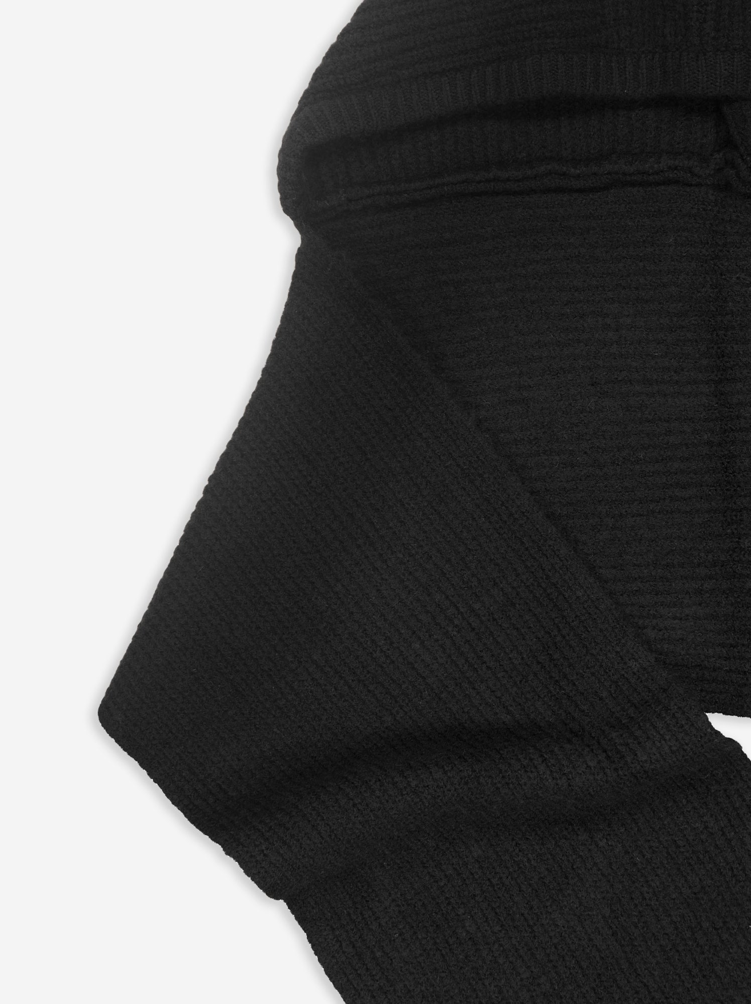 Echarpe en maille côtelée avec capuche intégrée - Noir