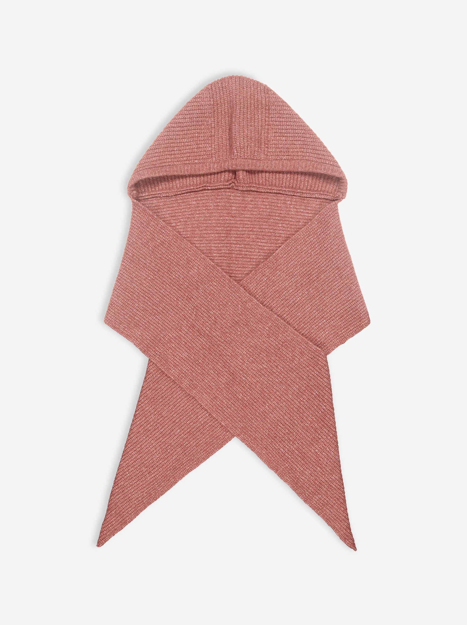 Echarpe en maille côtelée avec capuche intégrée - Rouge
