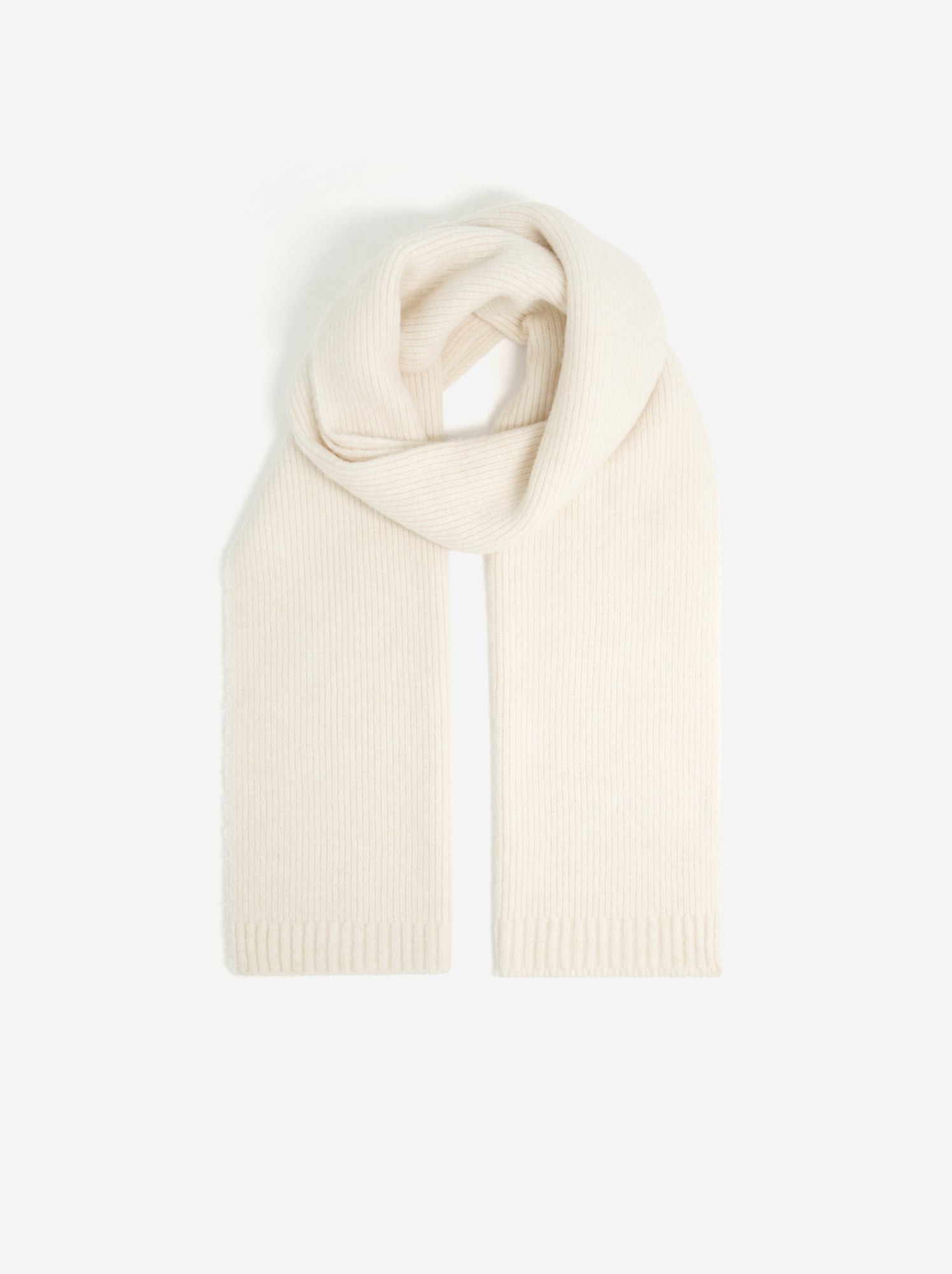 Echarpe unie en maille côtelée - Beige