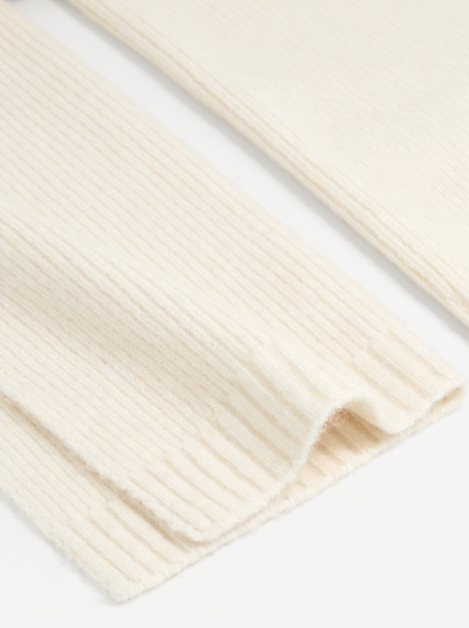 Echarpe unie en maille côtelée - Beige