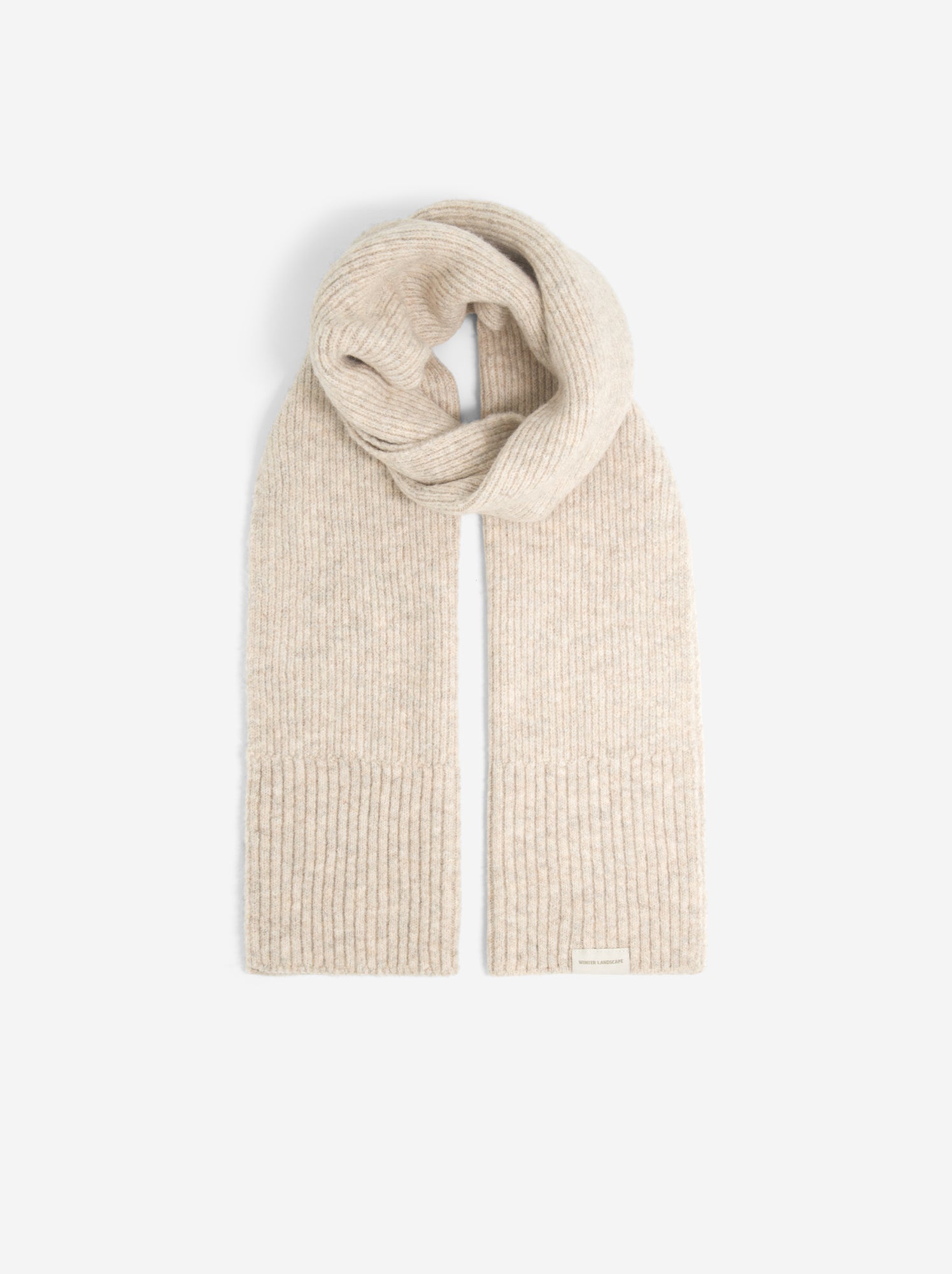 Echarpe unie en maille côtelée - Beige