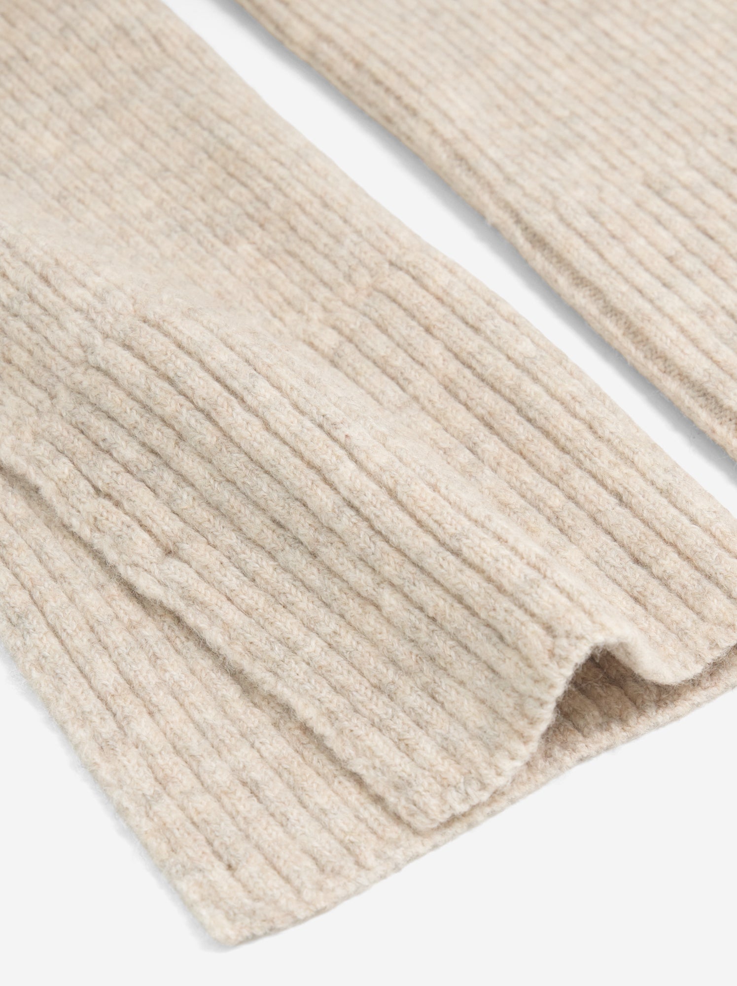 Echarpe unie en maille côtelée - Beige