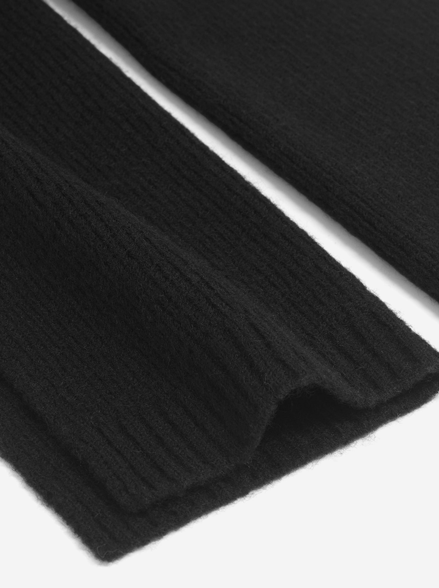 Echarpe unie en maille côtelée - Noir