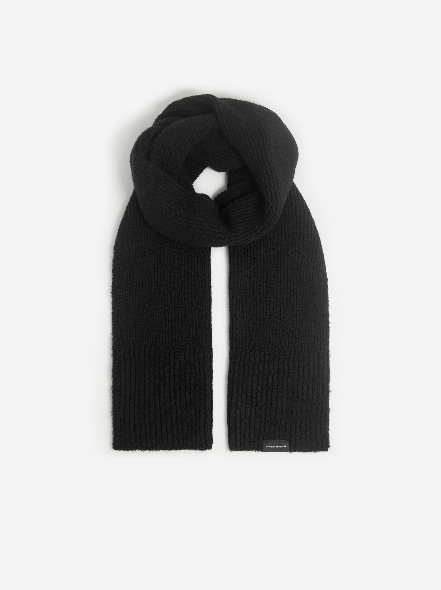 Echarpe unie en maille côtelée - Noir
