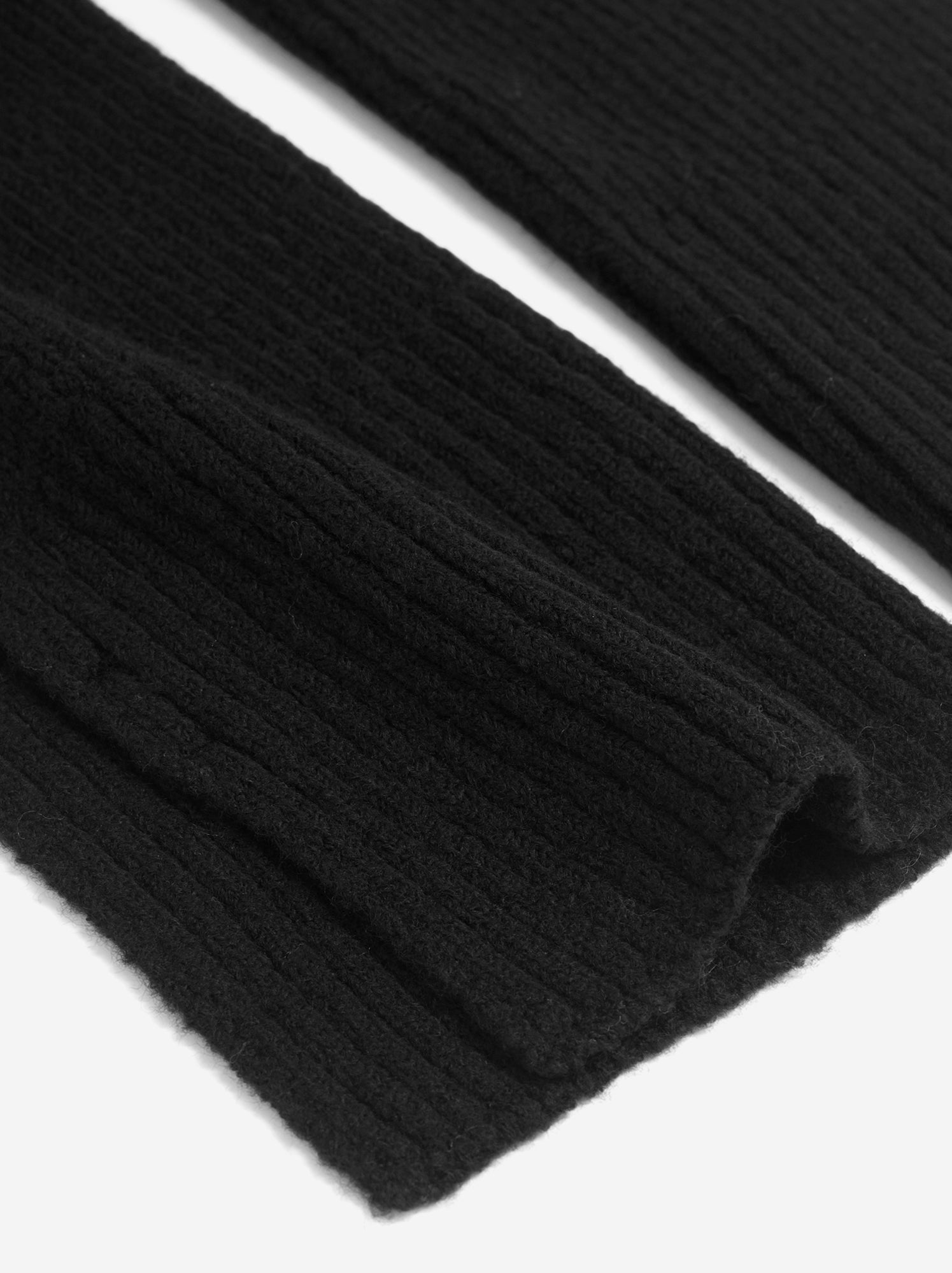 Echarpe unie en maille côtelée - Noir