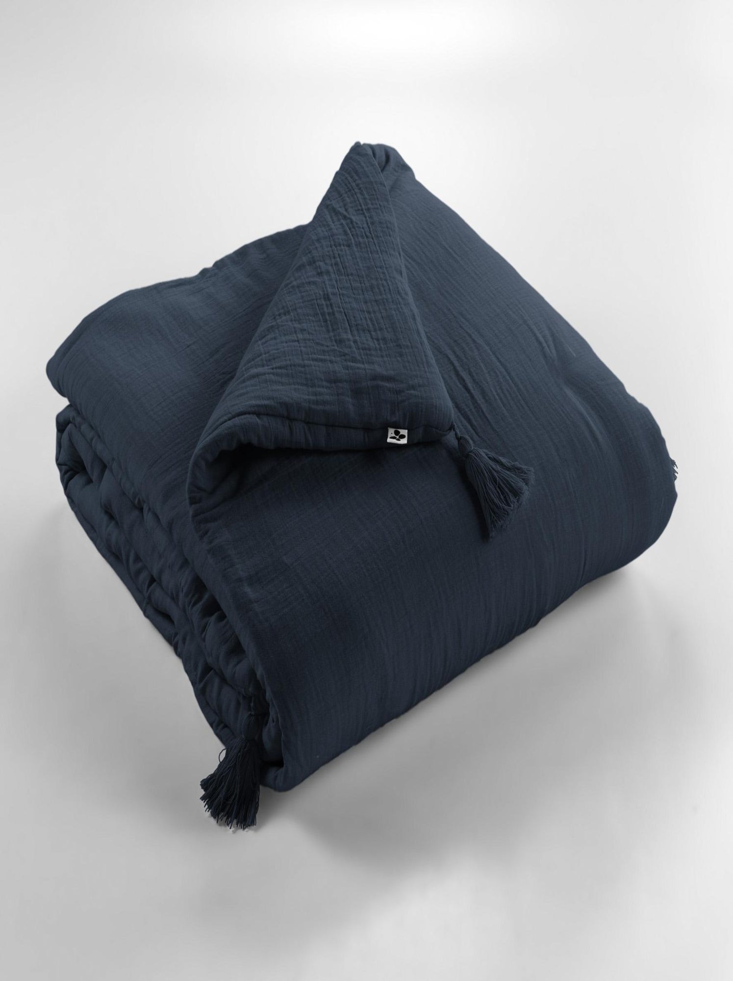 Edredon Boutis gaze de coton Collection Gaia - Bleu marine
