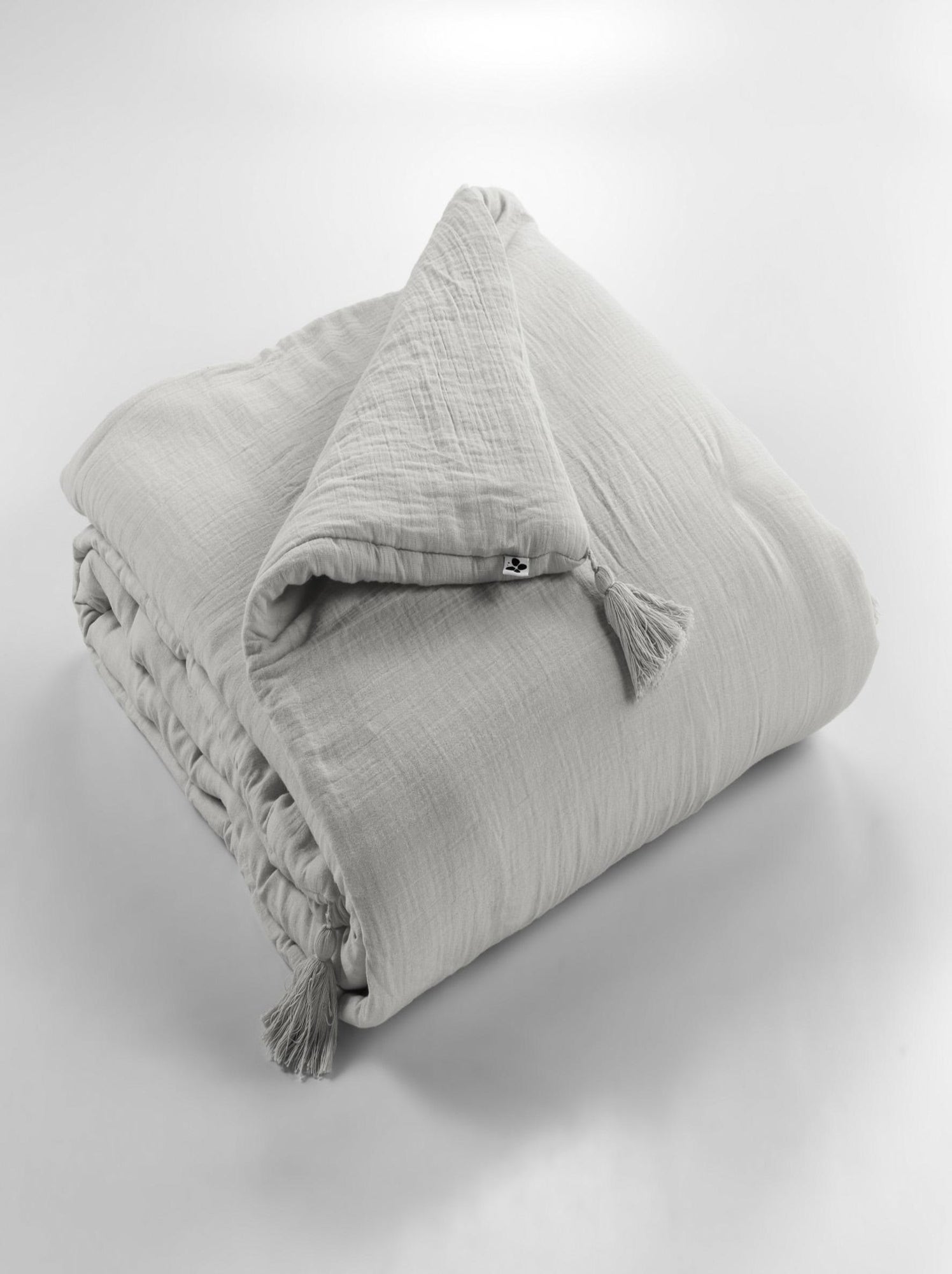 Edredon Boutis gaze de coton Collection Gaia - Gris clair