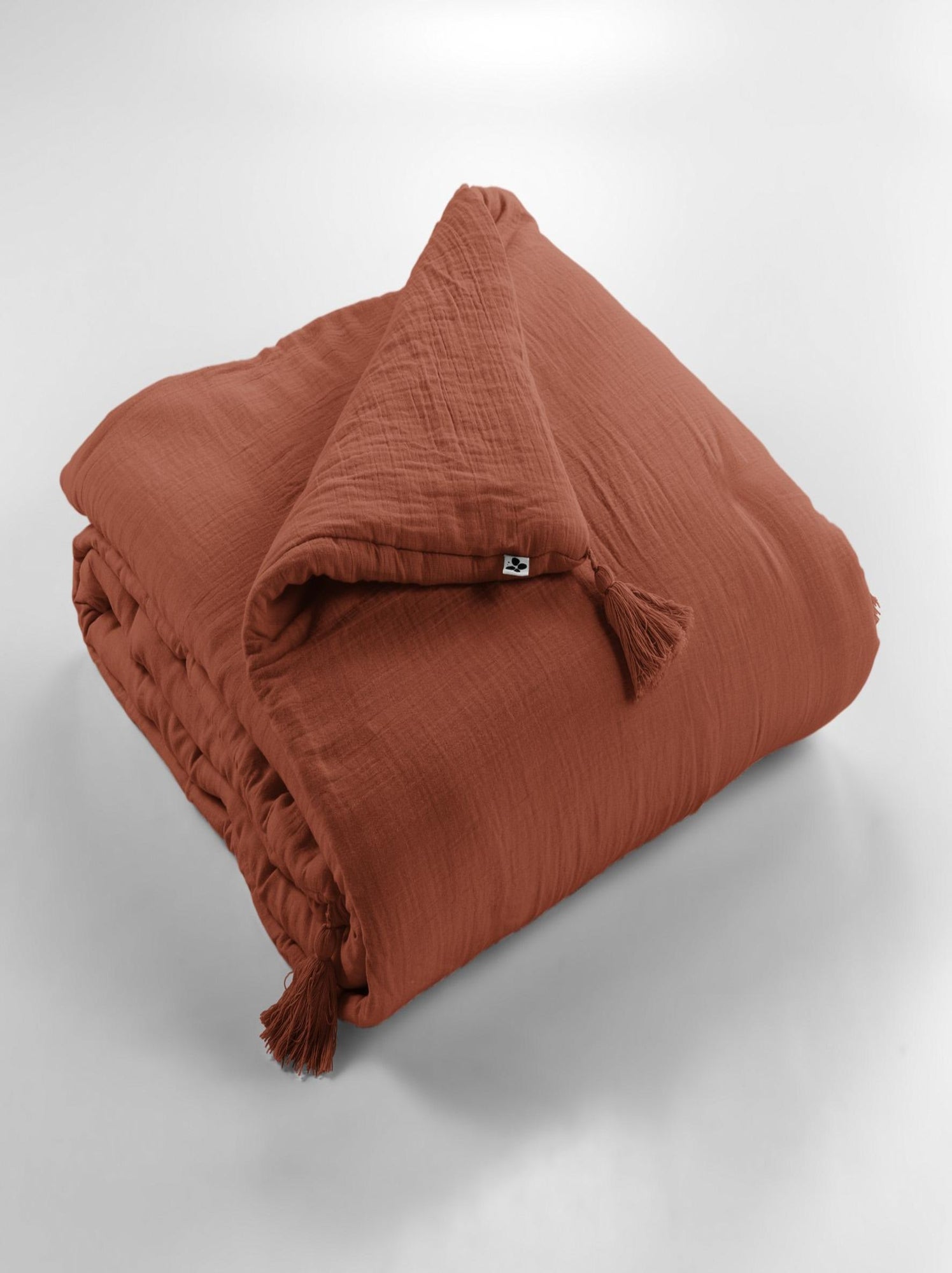 Edredon Boutis gaze de coton Collection Gaia - Marron
