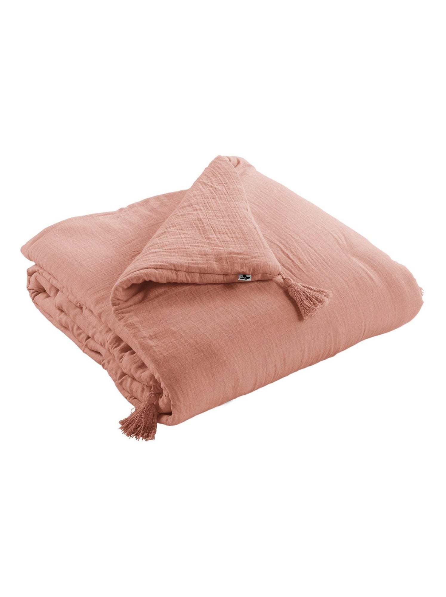 Edredon Boutis gaze de coton Collection Gaia - Rose foncé