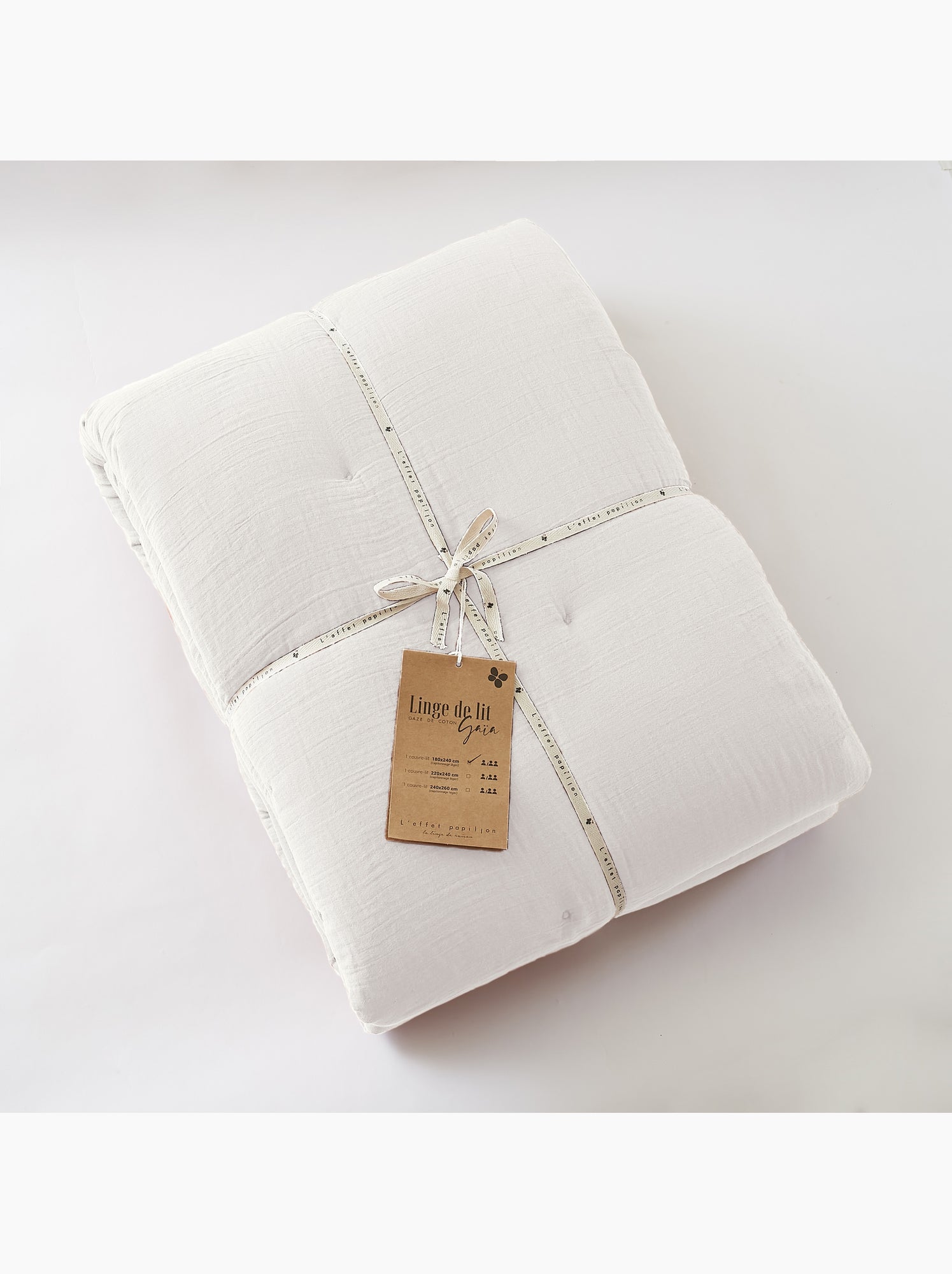 Édredon – double gaze de coton 125 gr/m² – ultra doux - gaïa - Blanc