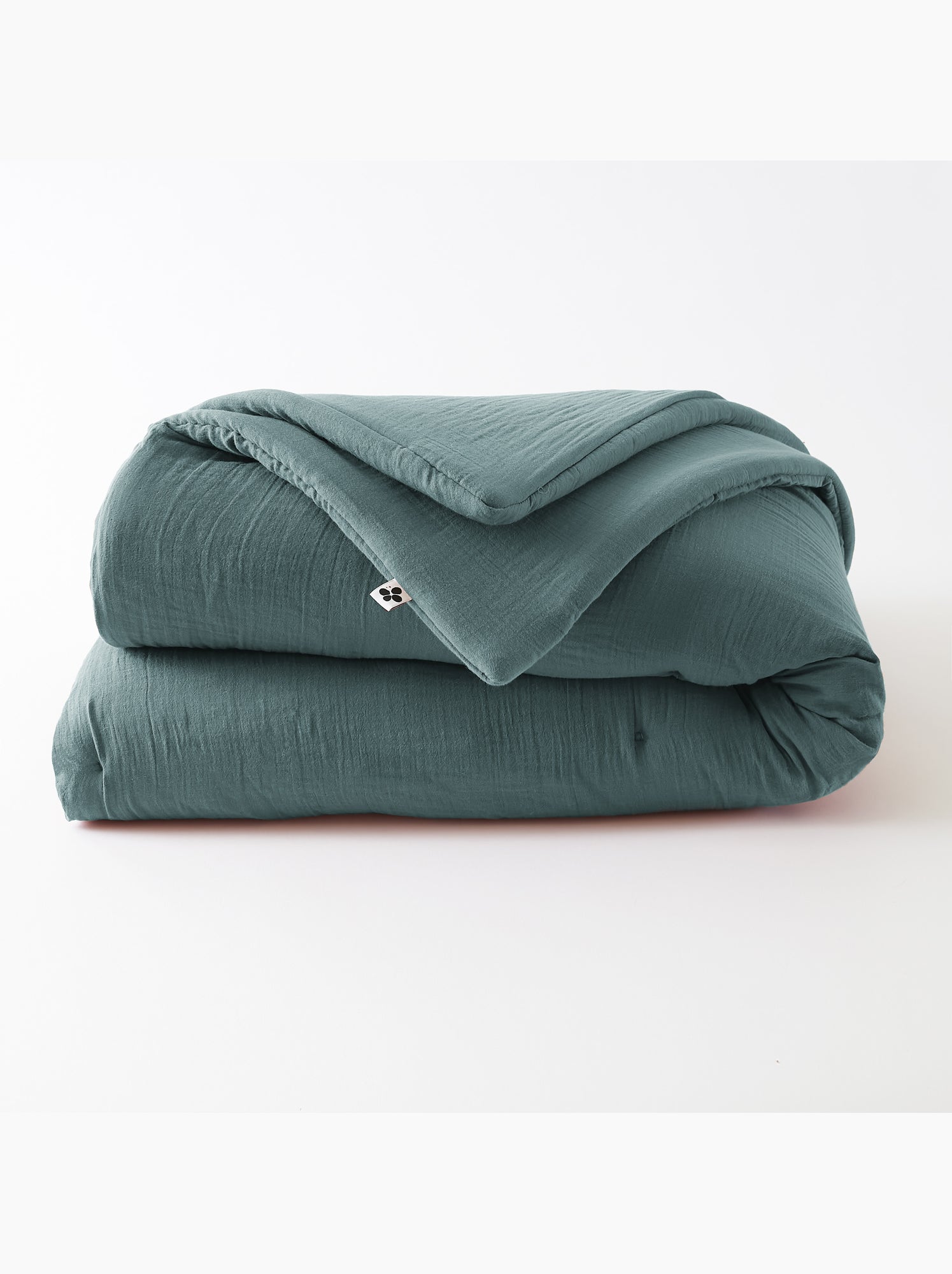 Édredon – double gaze de coton 125 gr/m² – ultra doux - gaïa - Bleu canard