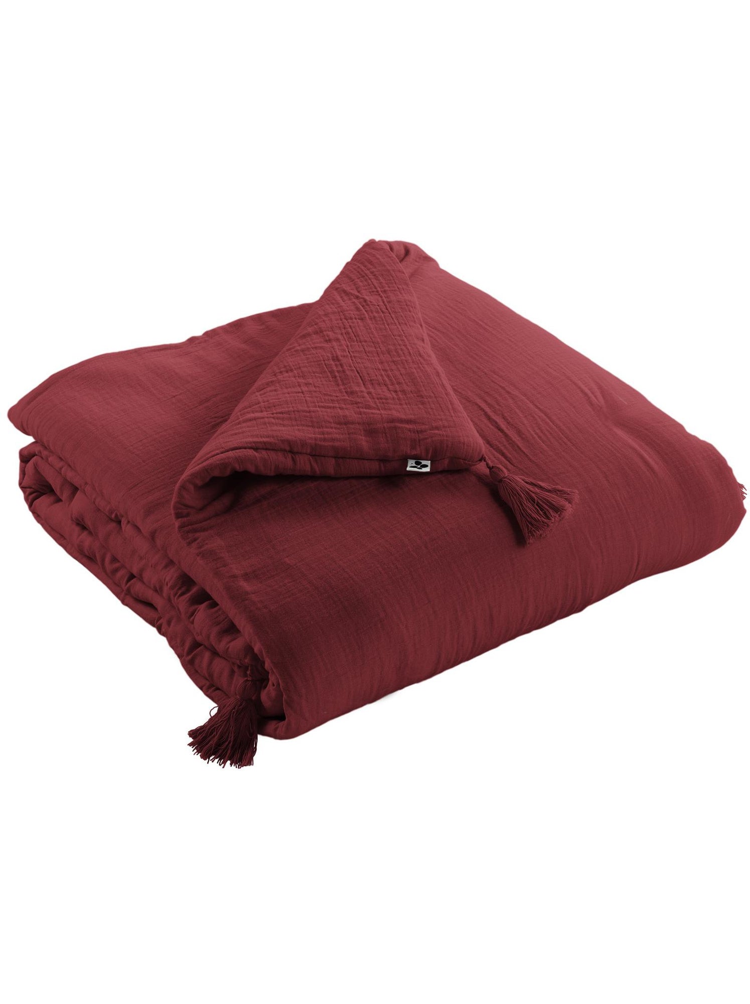 Édredon – double gaze de coton 125 gr/m² – ultra doux - gaïa - Bordeaux