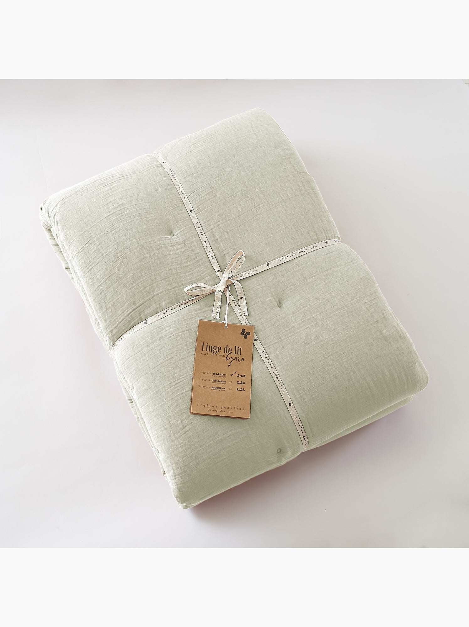 Édredon – double gaze de coton 125 gr/m² – ultra doux - gaïa - Vert clair