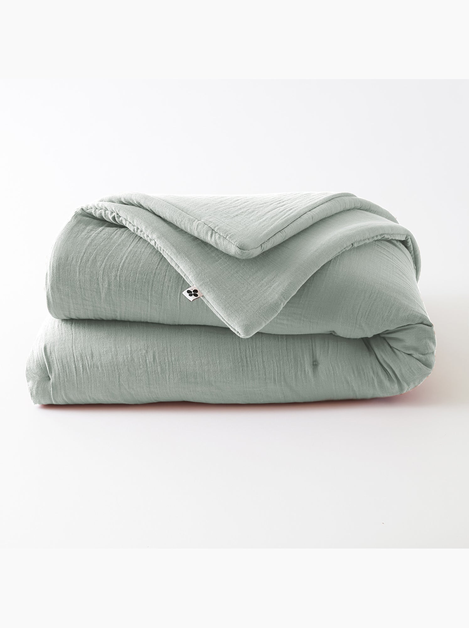 Édredon – double gaze de coton 125 gr/m² – ultra doux - gaïa - Vert eucalyptus