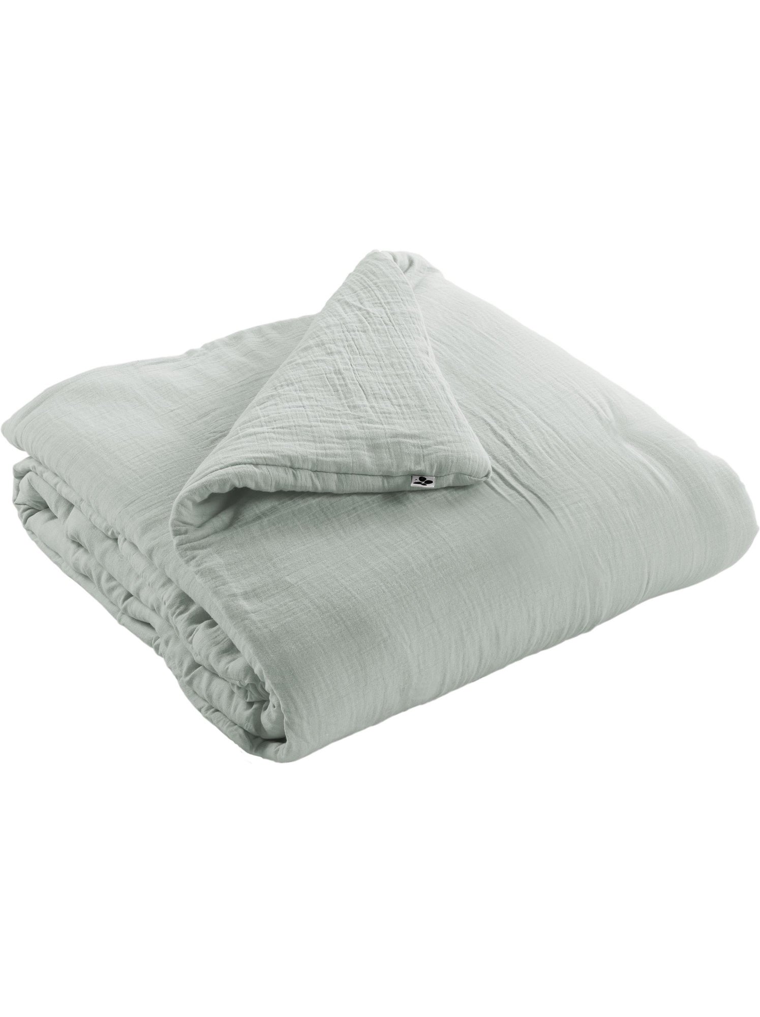 Édredon – double gaze de coton 125 gr/m² – ultra doux - gaïa - Vert eucalyptus