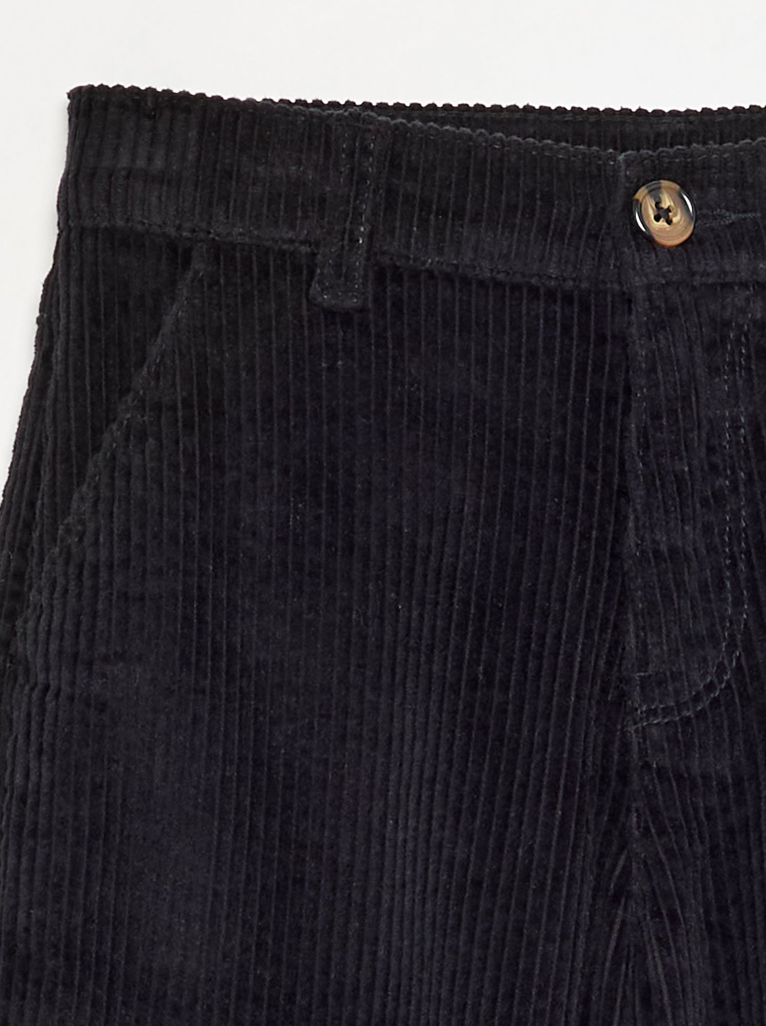 Pantalon wide leg en velours côtelés - Noir