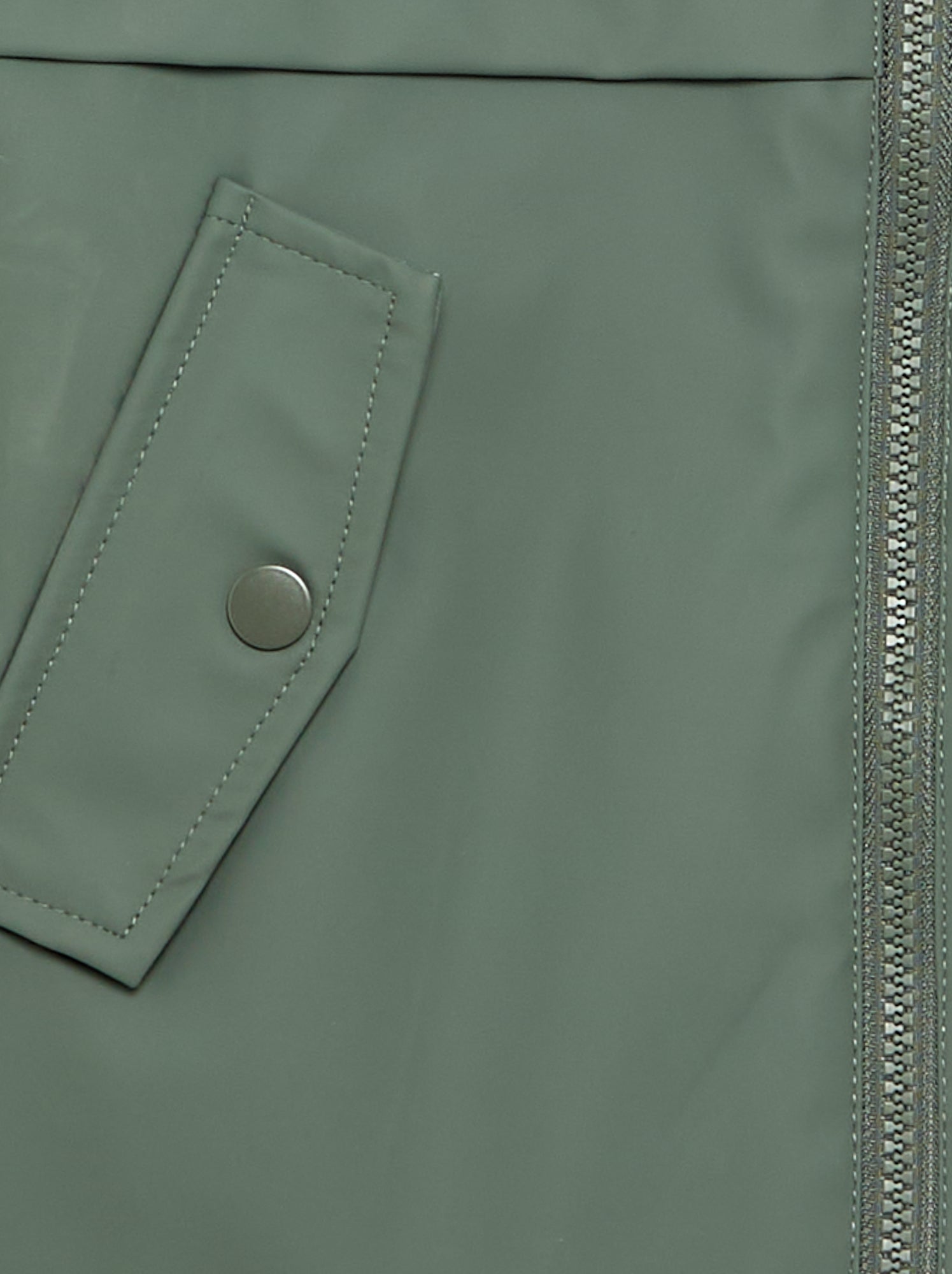 Parka doublée effet moutonné - Vert