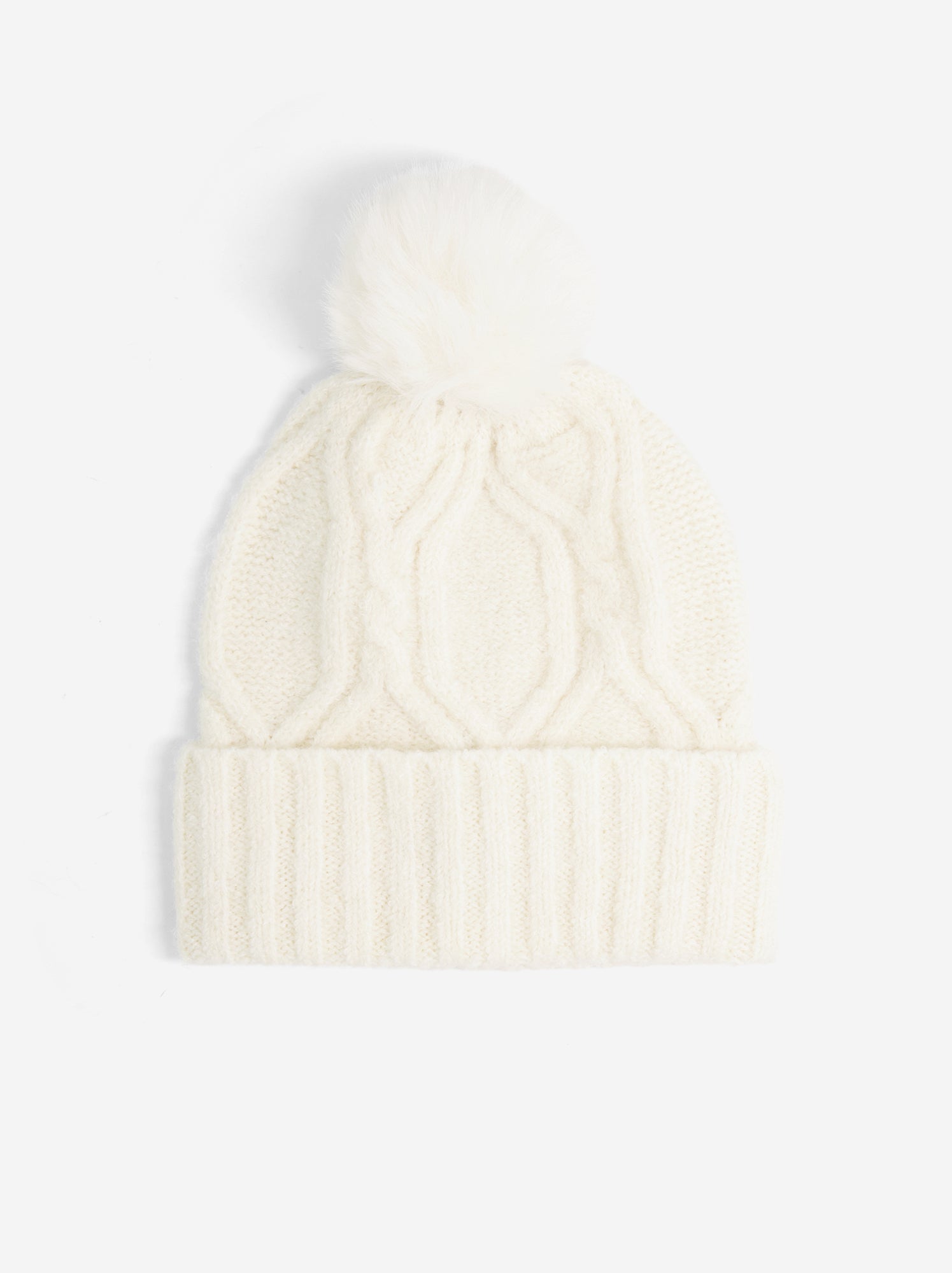Ensemble 2 pièces - Bonnet à pompon + tour de cou - Beige