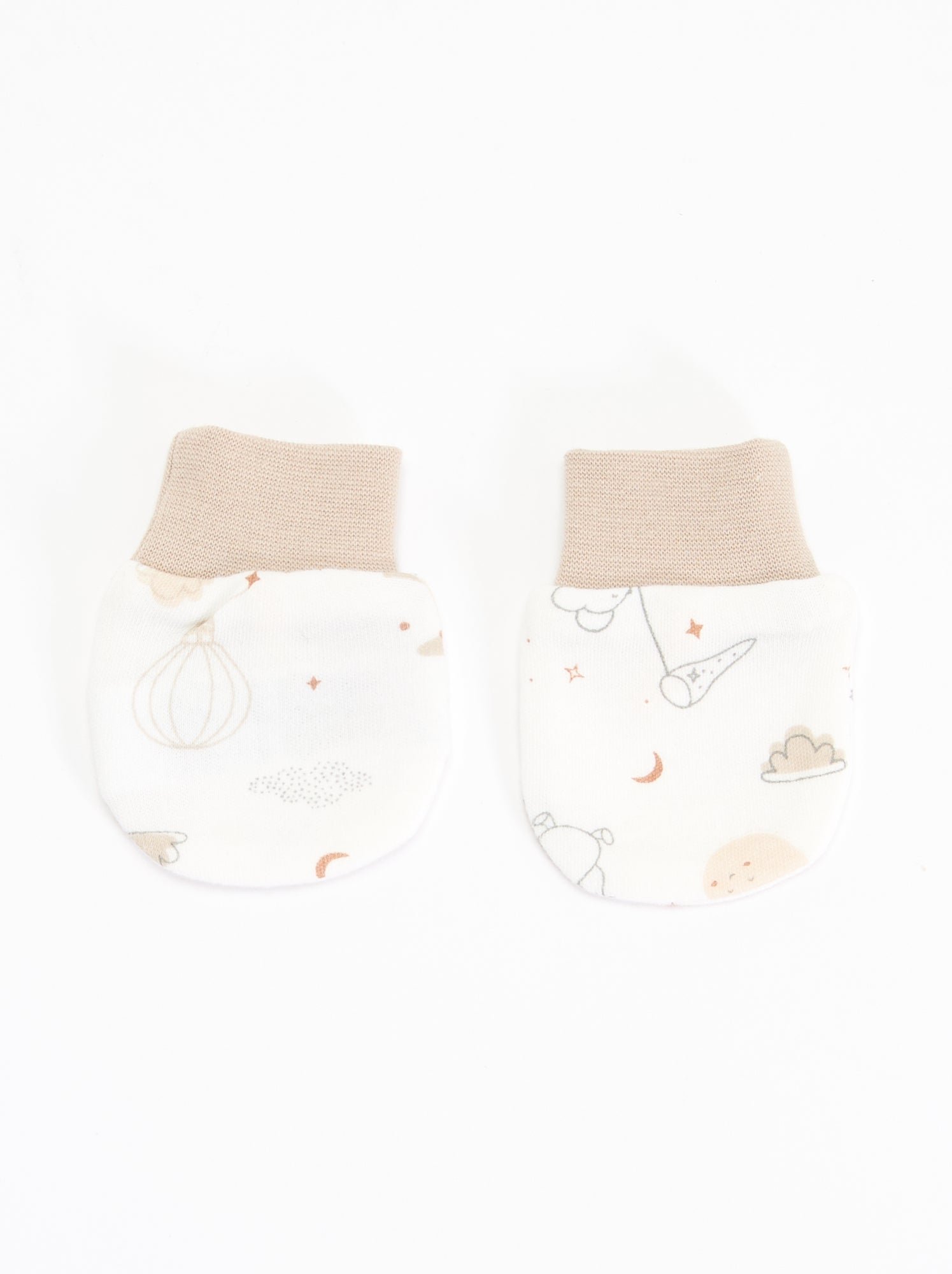 Ensemble 2 pièces -  bonnet et paire de moufles 'Petit Béguin' - Beige
