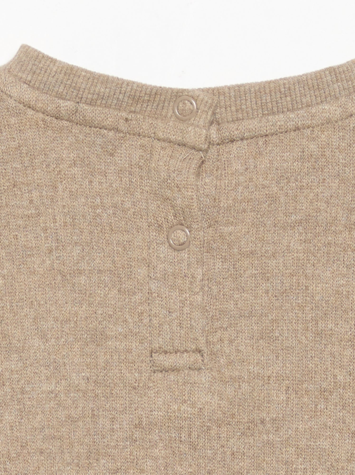 Ensemble 2 pièces en maille côtelée - Sweat + pantalon - Beige