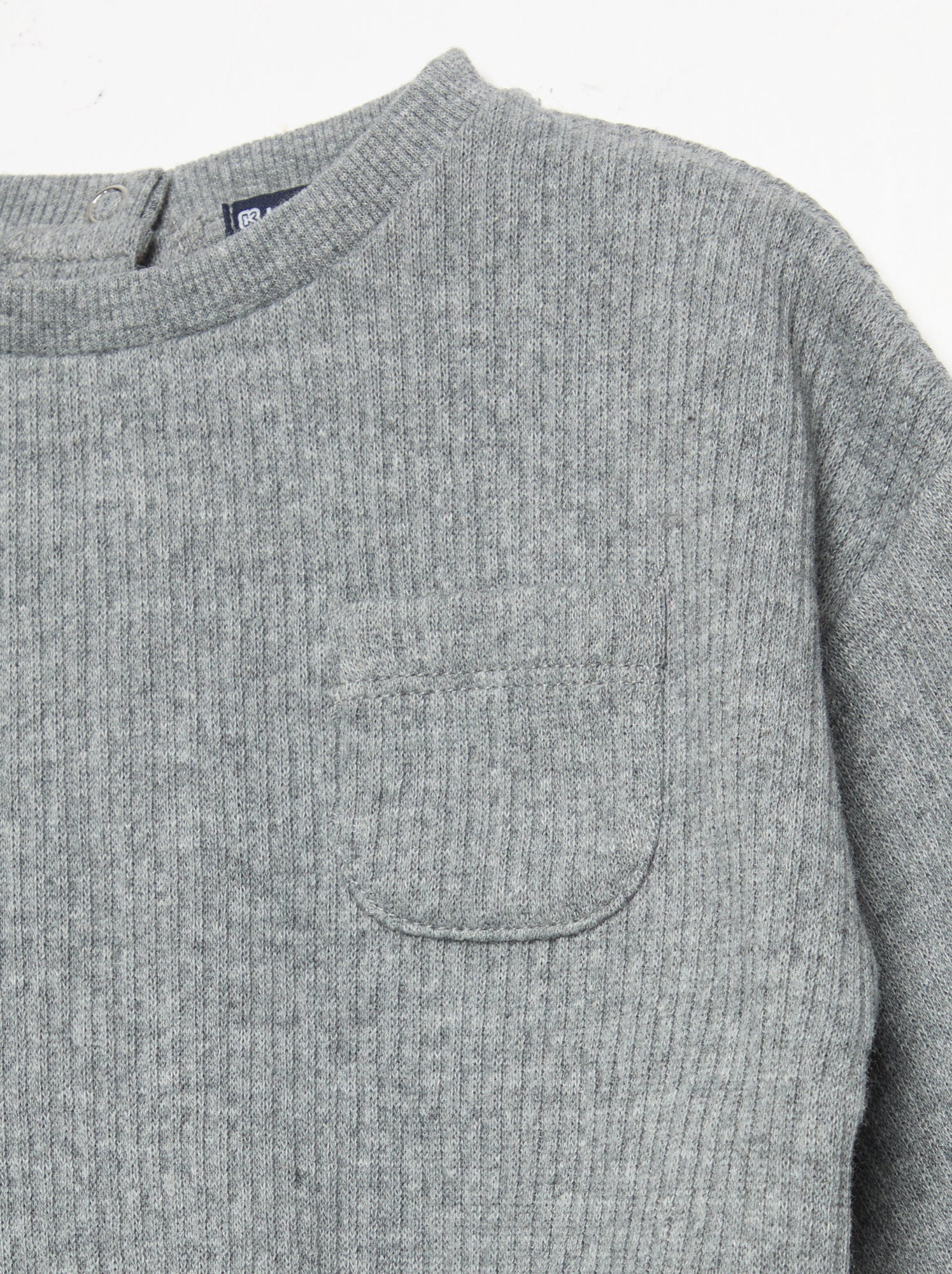 Ensemble 2 pièces en maille côtelée - Sweat + pantalon - Gris