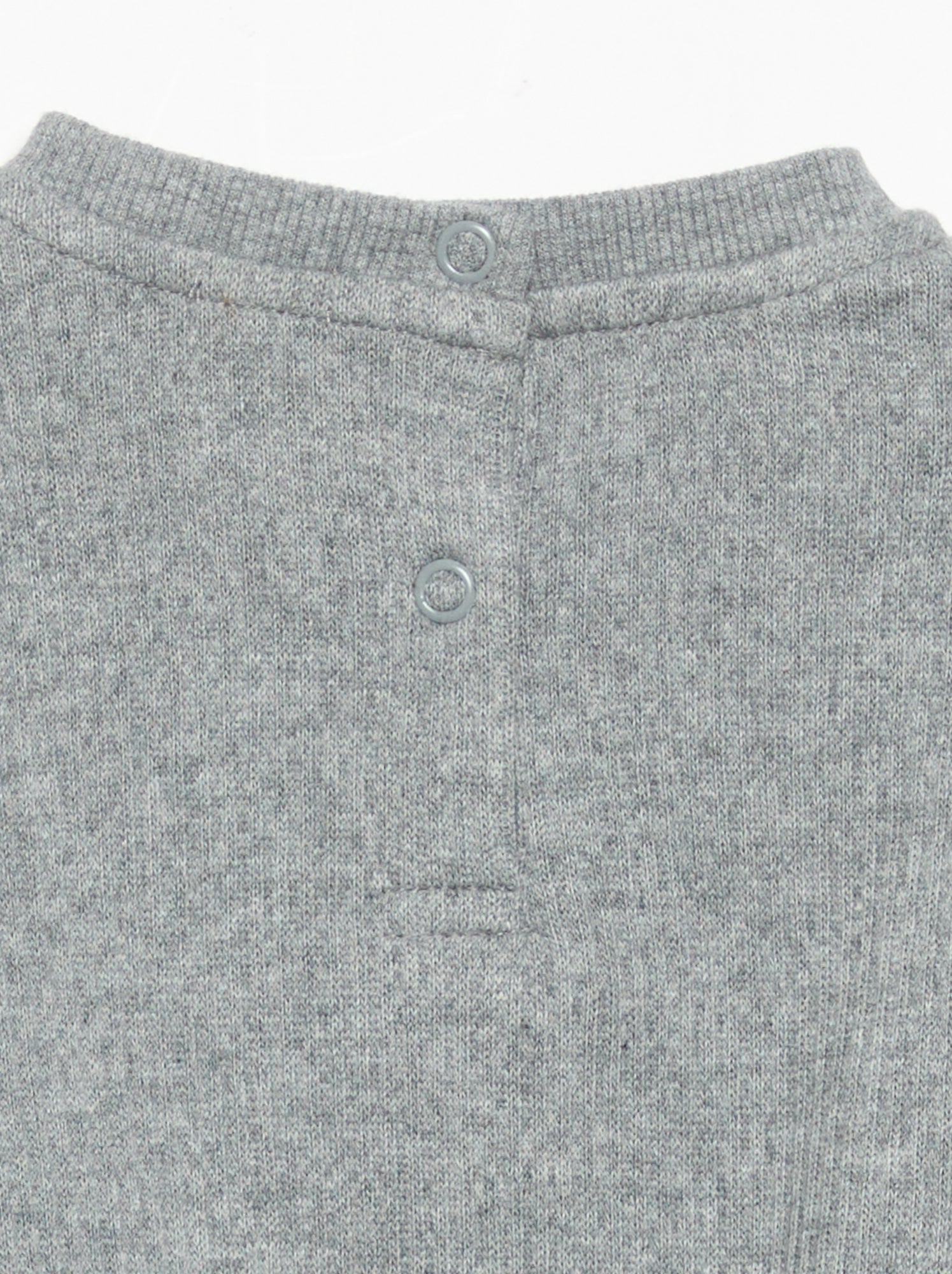 Ensemble 2 pièces en maille côtelée - Sweat + pantalon - Gris