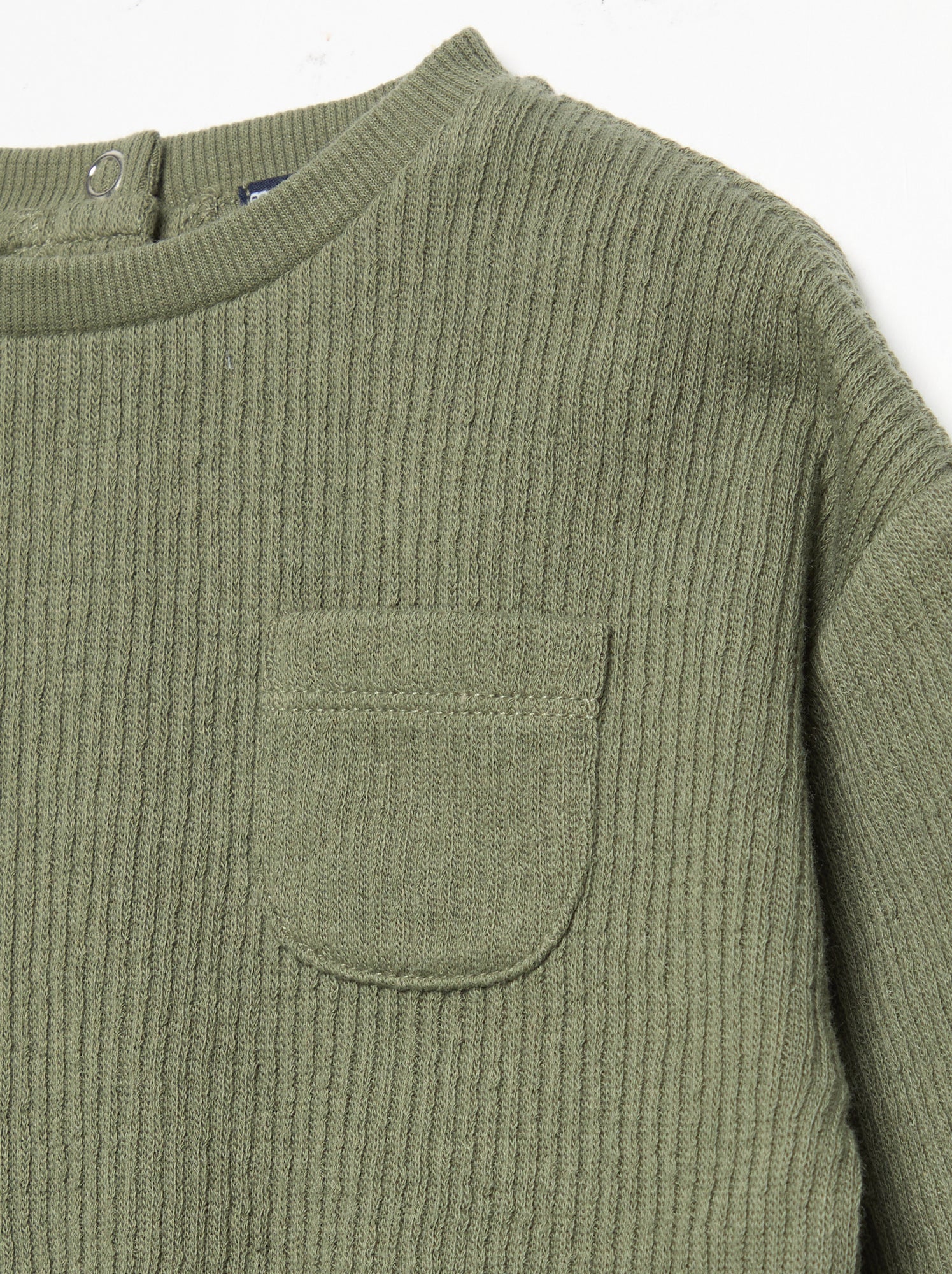 Ensemble 2 pièces en maille côtelée - Sweat + pantalon - Vert