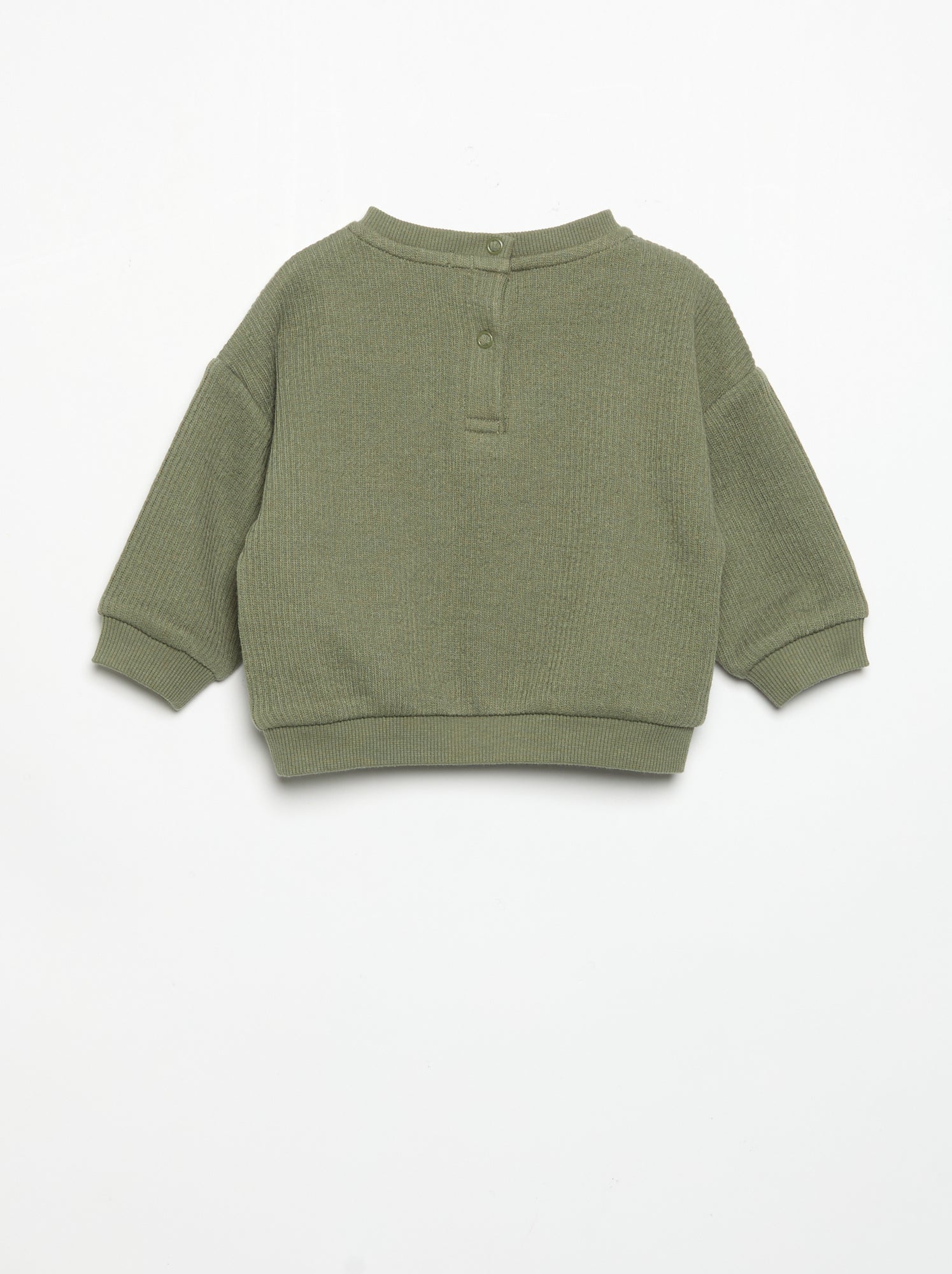 Ensemble 2 pièces en maille côtelée - Sweat + pantalon - Vert