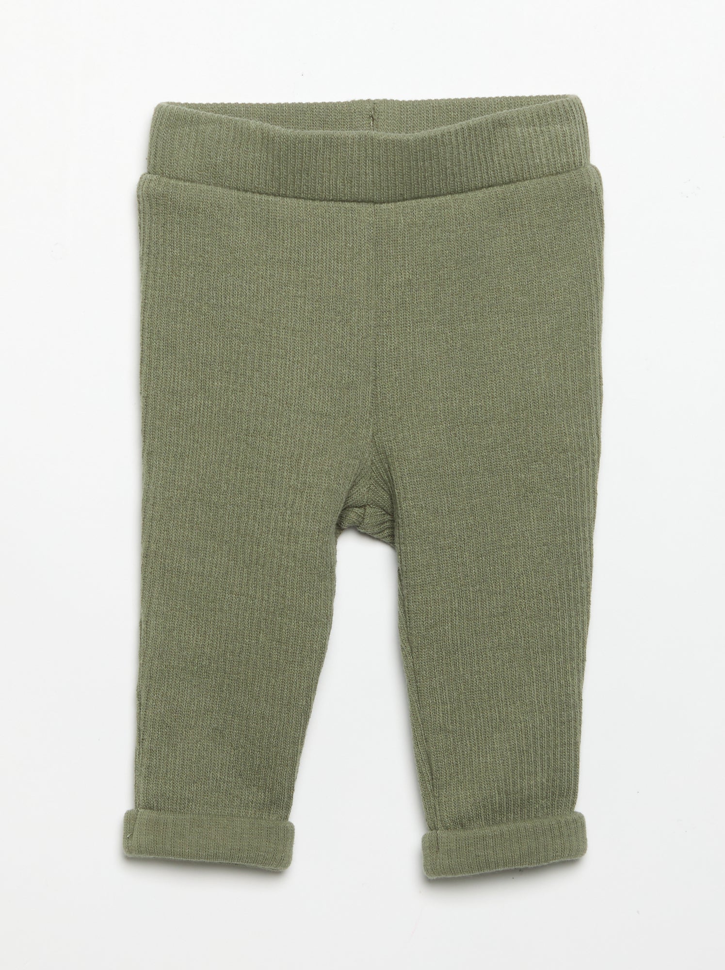 Ensemble 2 pièces en maille côtelée - Sweat + pantalon - Vert