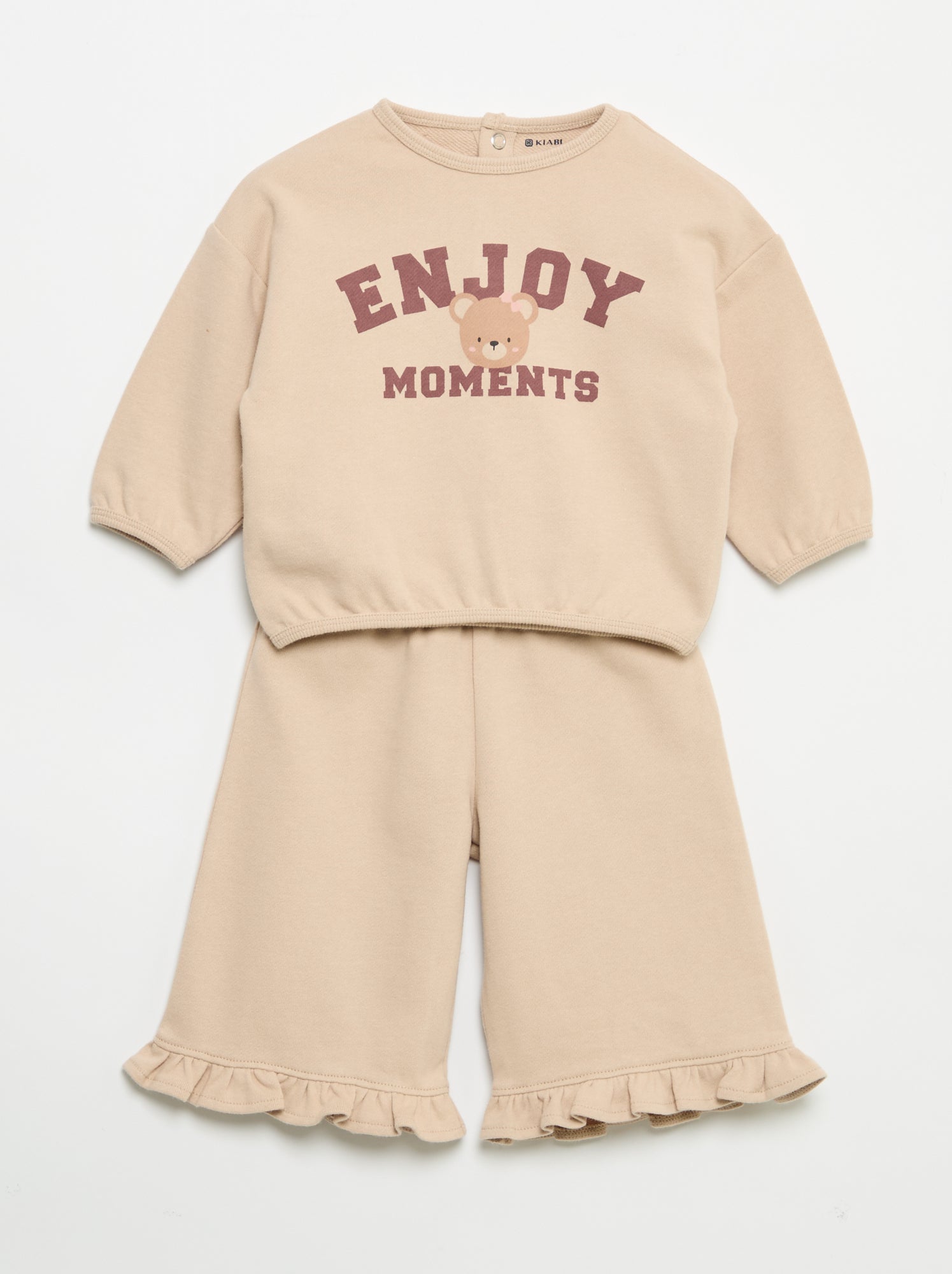 Ensemble 2 pièces en molleton - Beige