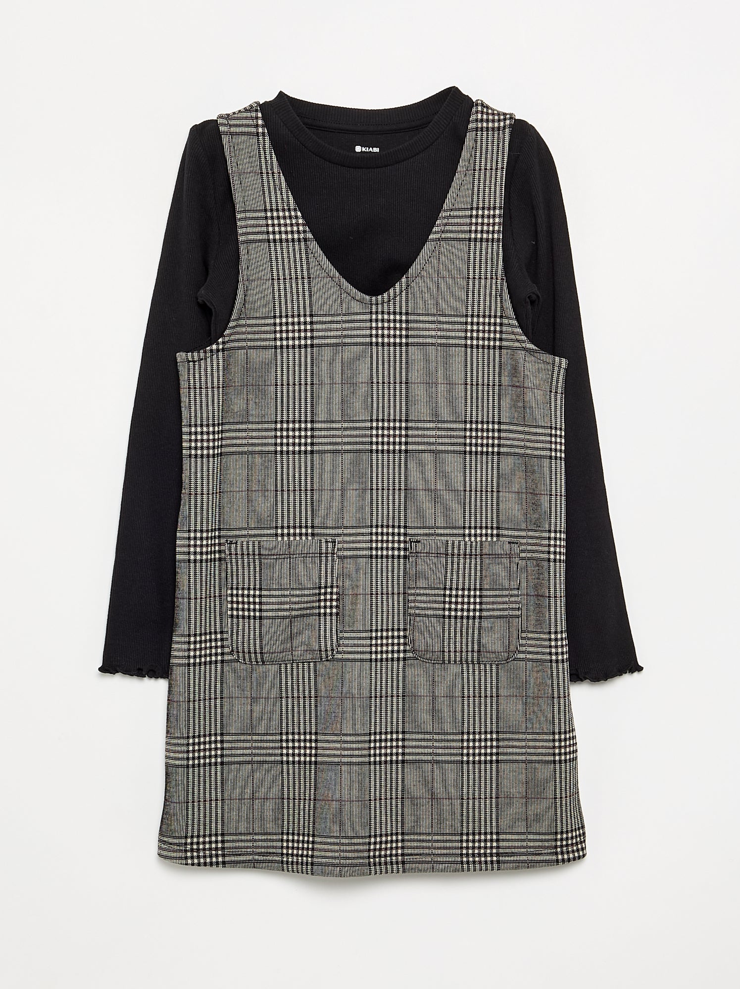 Ensemble 2 pièces - Robe + T-shirt à manches longues - Gris
